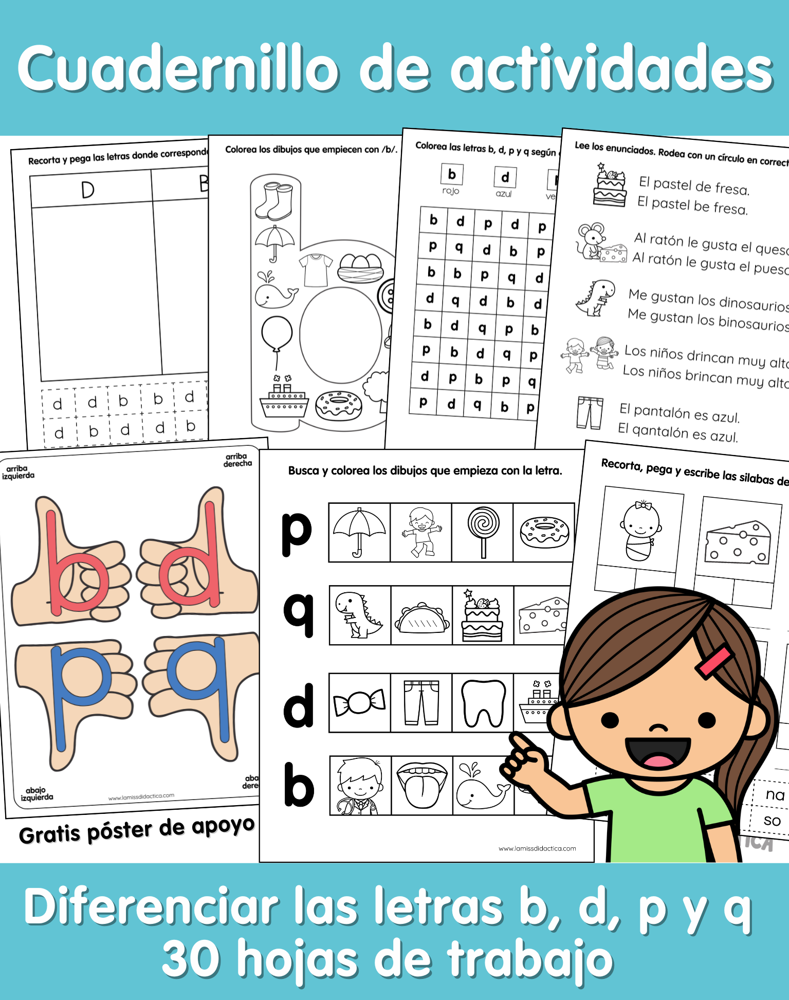 Cuadernillo de actividades letras p, q, d y b
