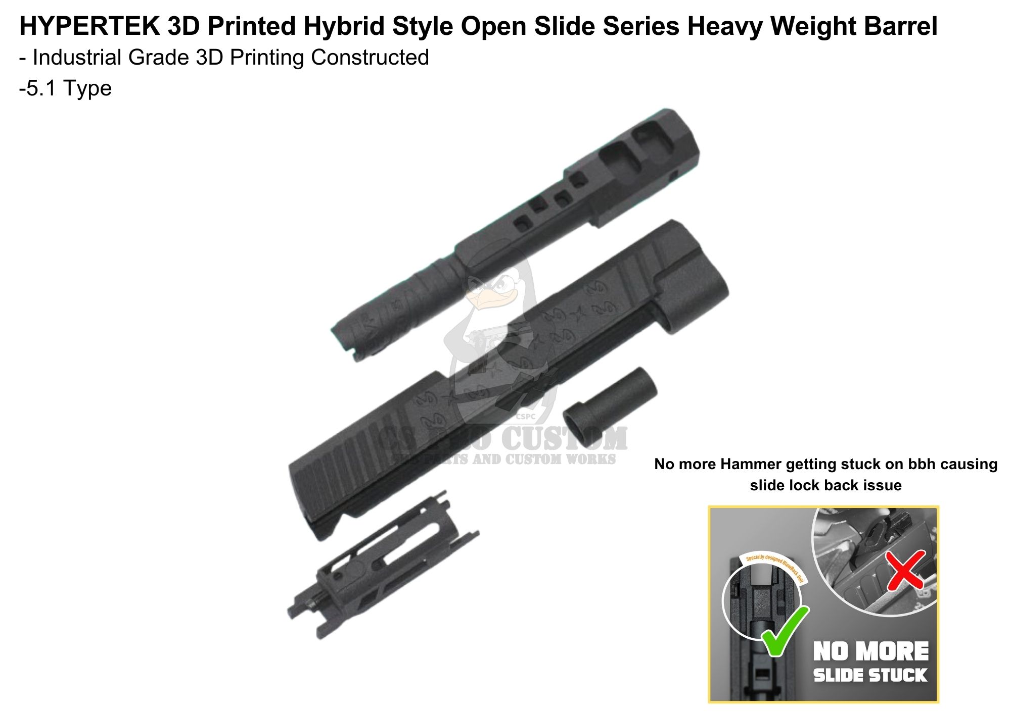 HYPERTEK 3D Printed Hybrid Style Open Slide