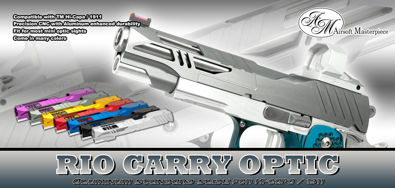 Airsoft Masterpiece RIO Carry Optic Standard Slide for Hi-CAPA/1911 - Grey