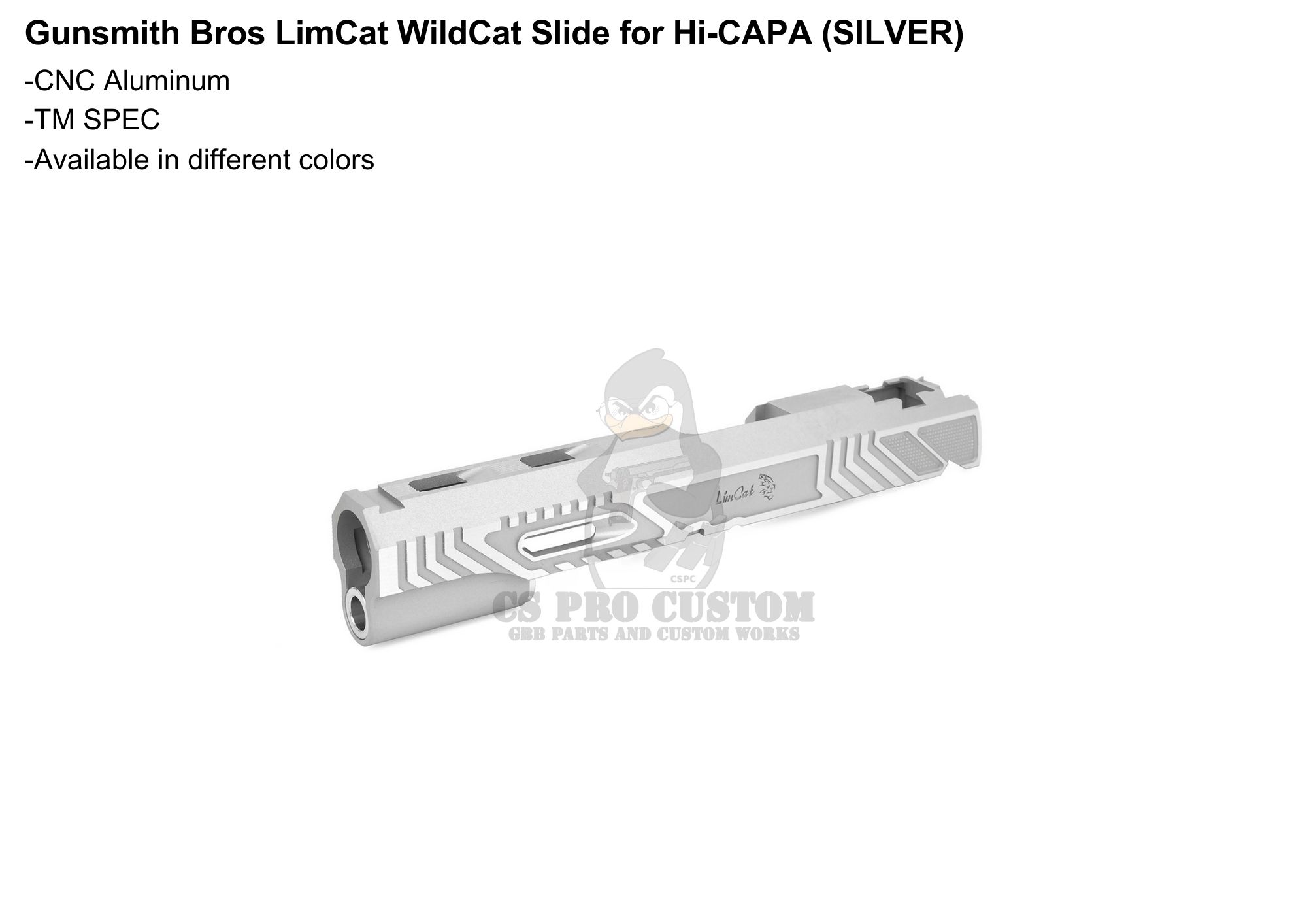 Gunsmith Bros LimCat WildCat CNC Slide for Hi-CAPA 5.