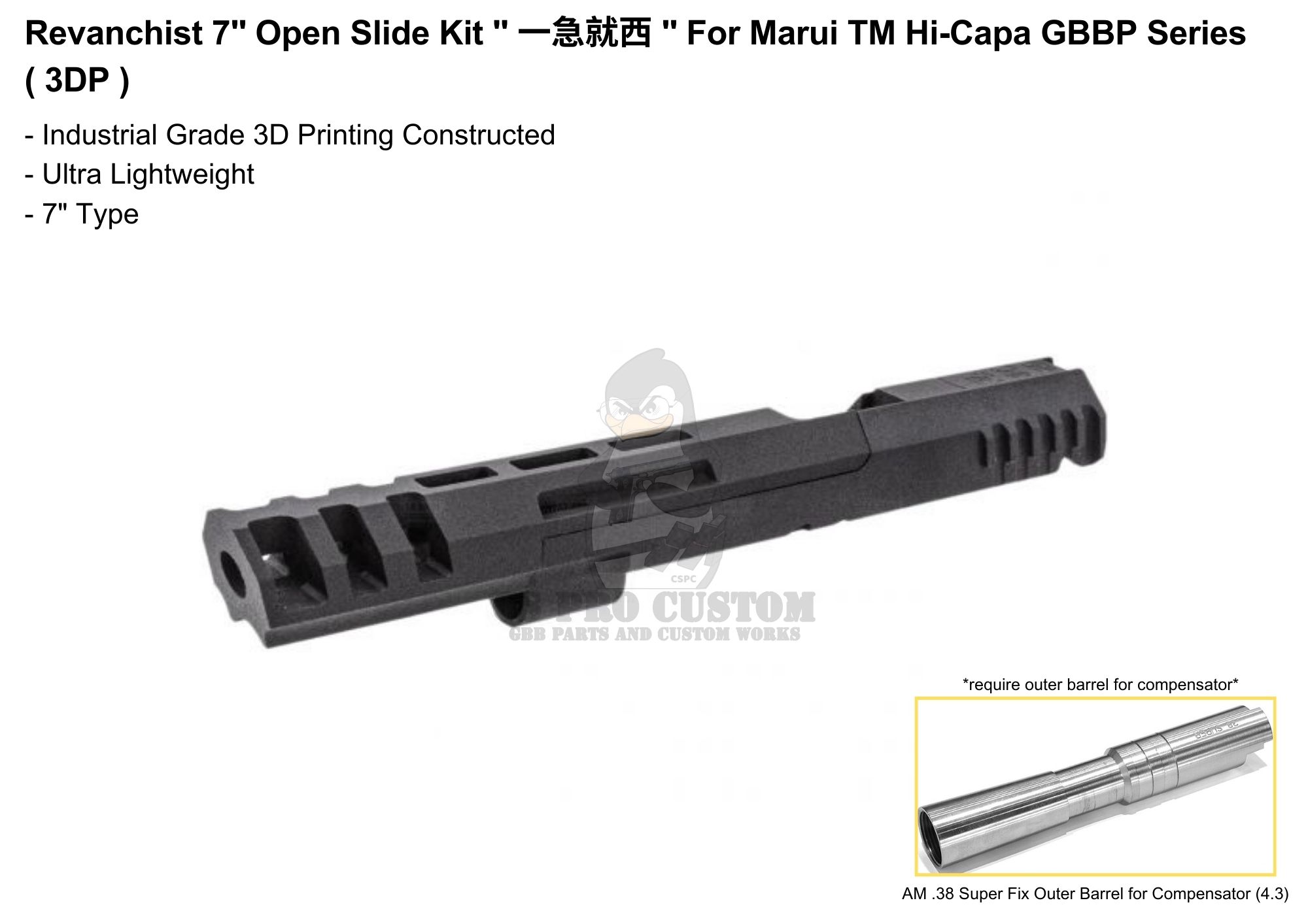 Revanchist 7" 3DP Open Slide Kit for Hi-capa