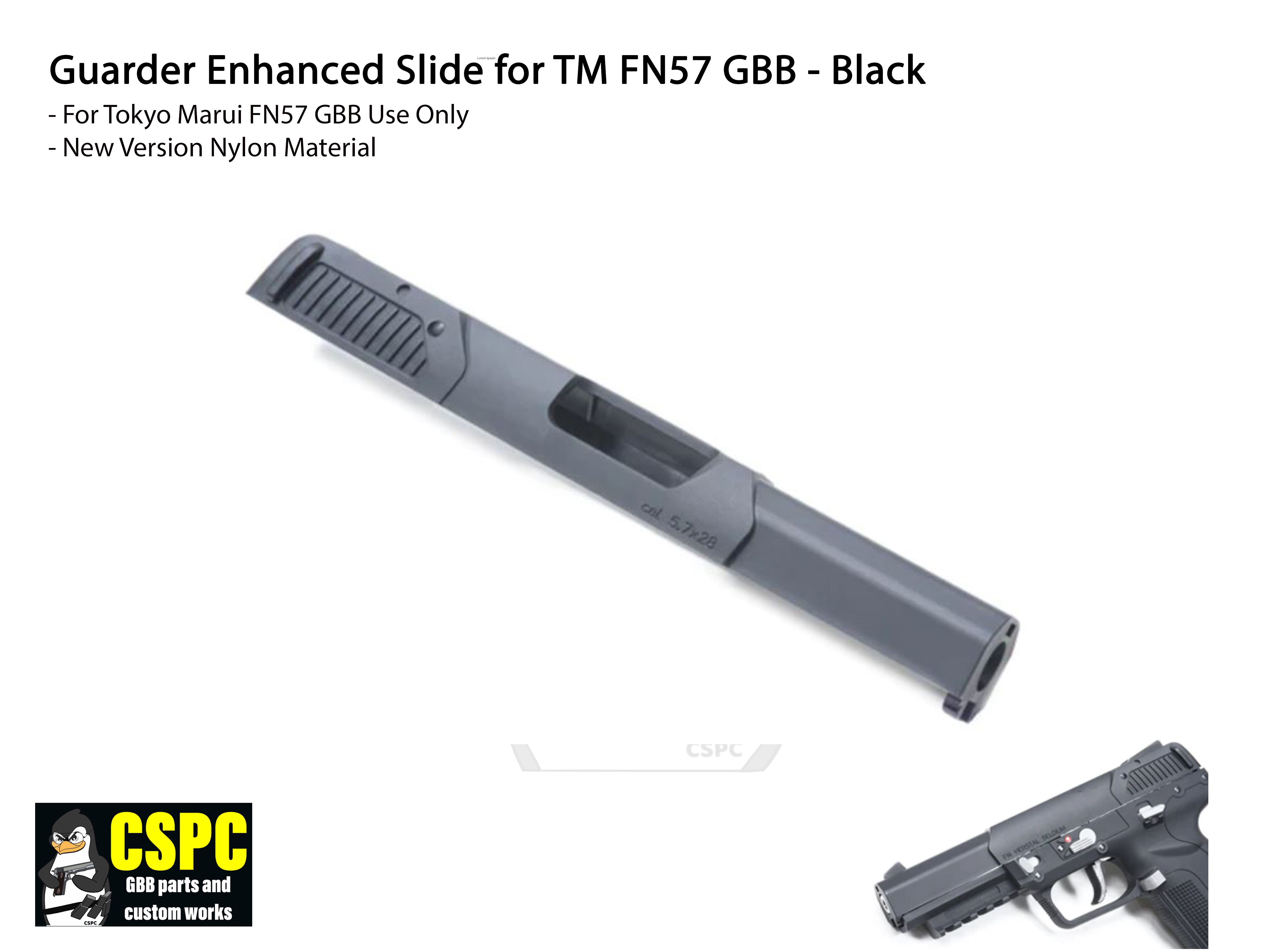 Guarder Enhanced Slide for TM FN57 GBB - Black