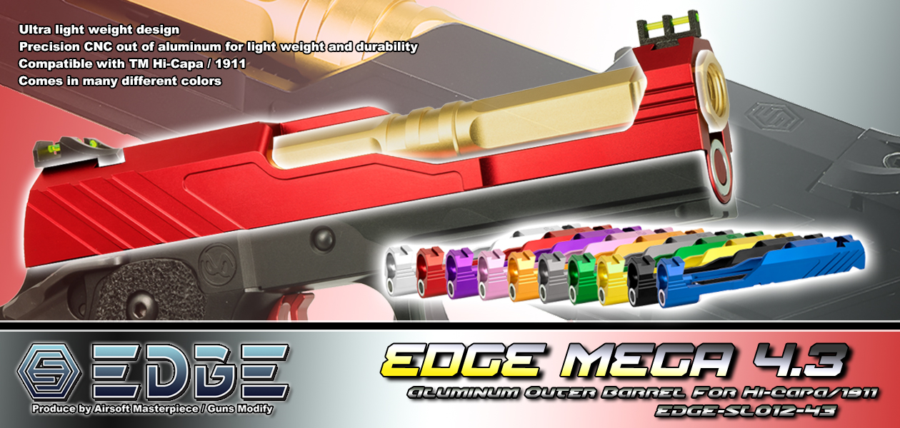 EDGE Mega 4.3 Aluminum slide for TM Hi-capa