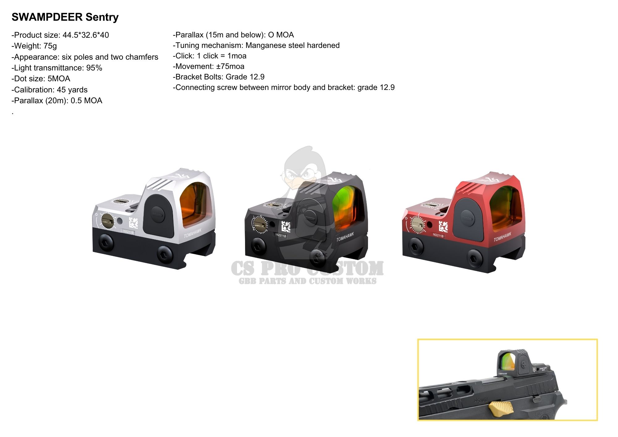 SWAMPDEER Sentry red dot