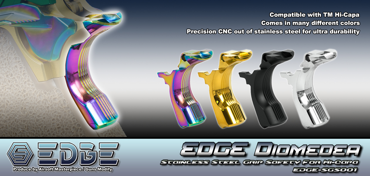 EDGE Custom 'DIOMEDEA' Stainless Steel Grip Safety for Hi-CAPA