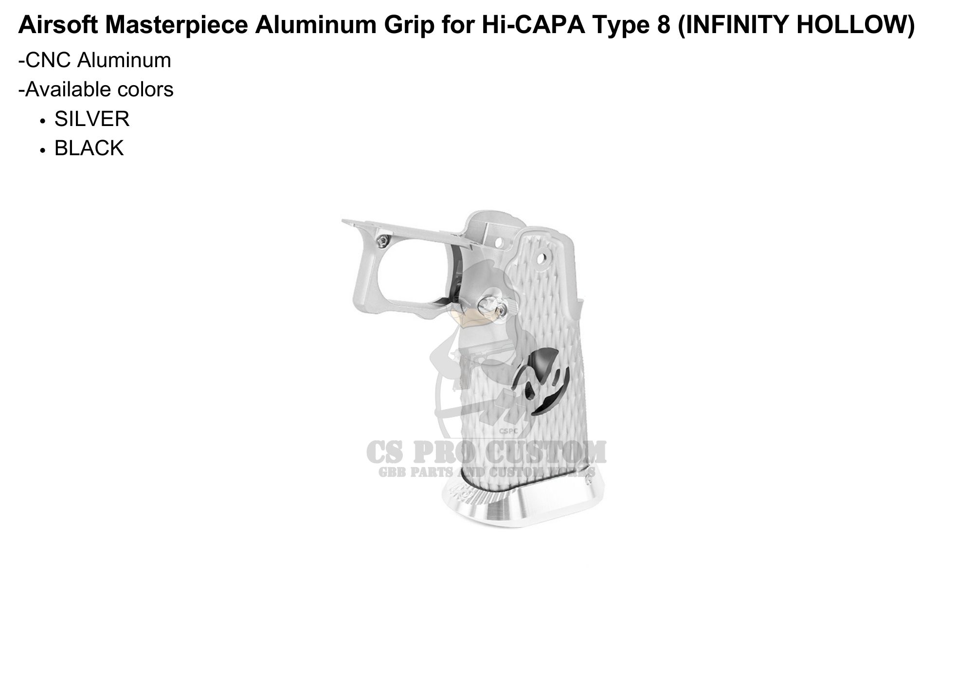 Airsoft Masterpiece Aluminum Grip for Hi-CAPA Type 8 Infinity