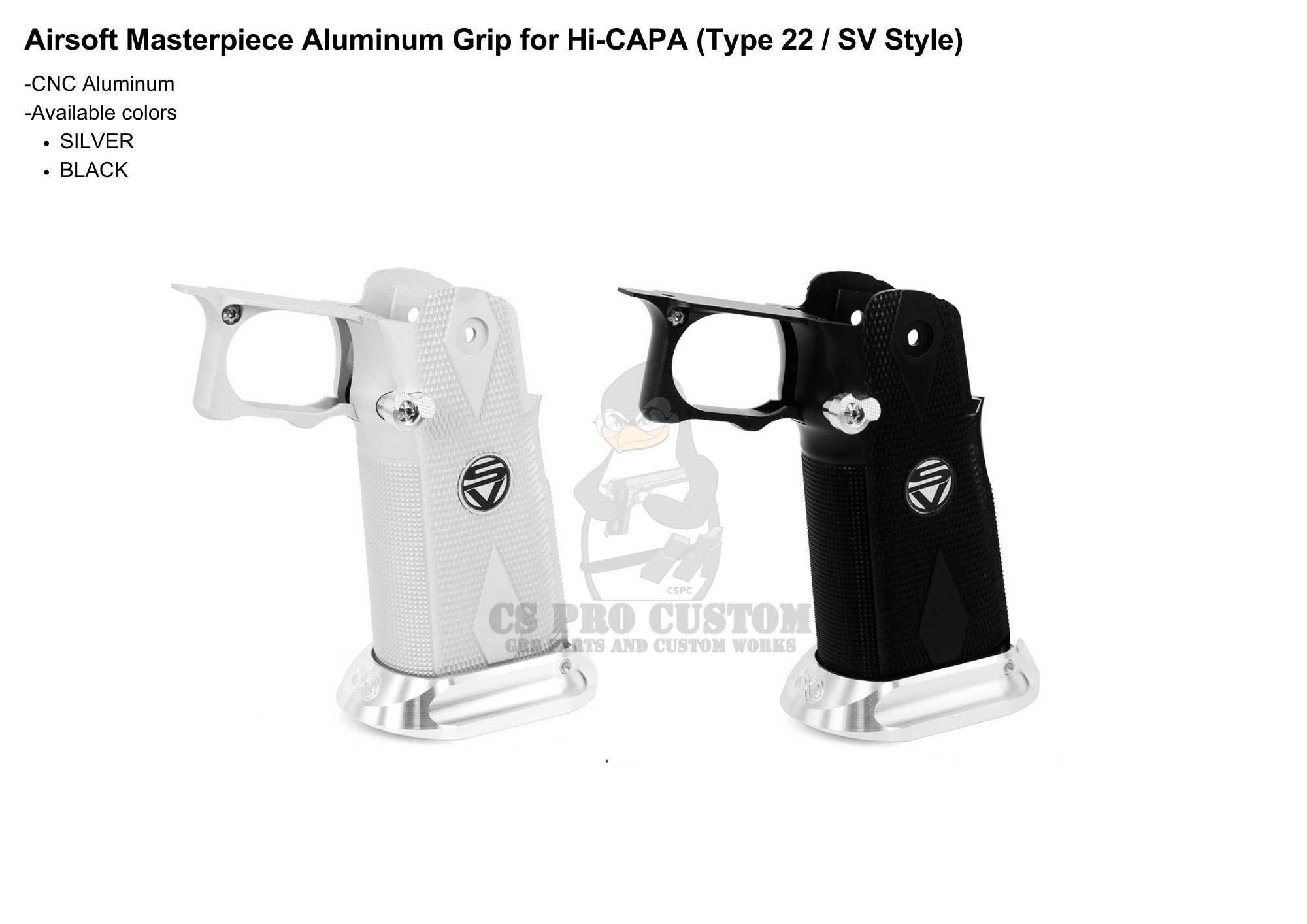 Airsoft Masterpiece Aluminum Grip for Hi-CAPA (Type 22 / SV Style)
