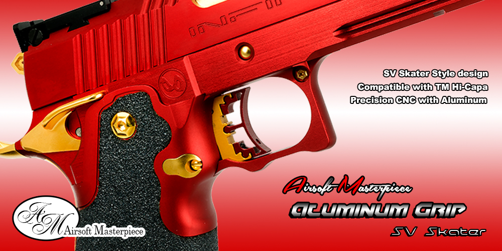 Airsoft Masterpiece Aluminum Grip For Hi-CAPA Type 6 (Infinity Grip Tape version)