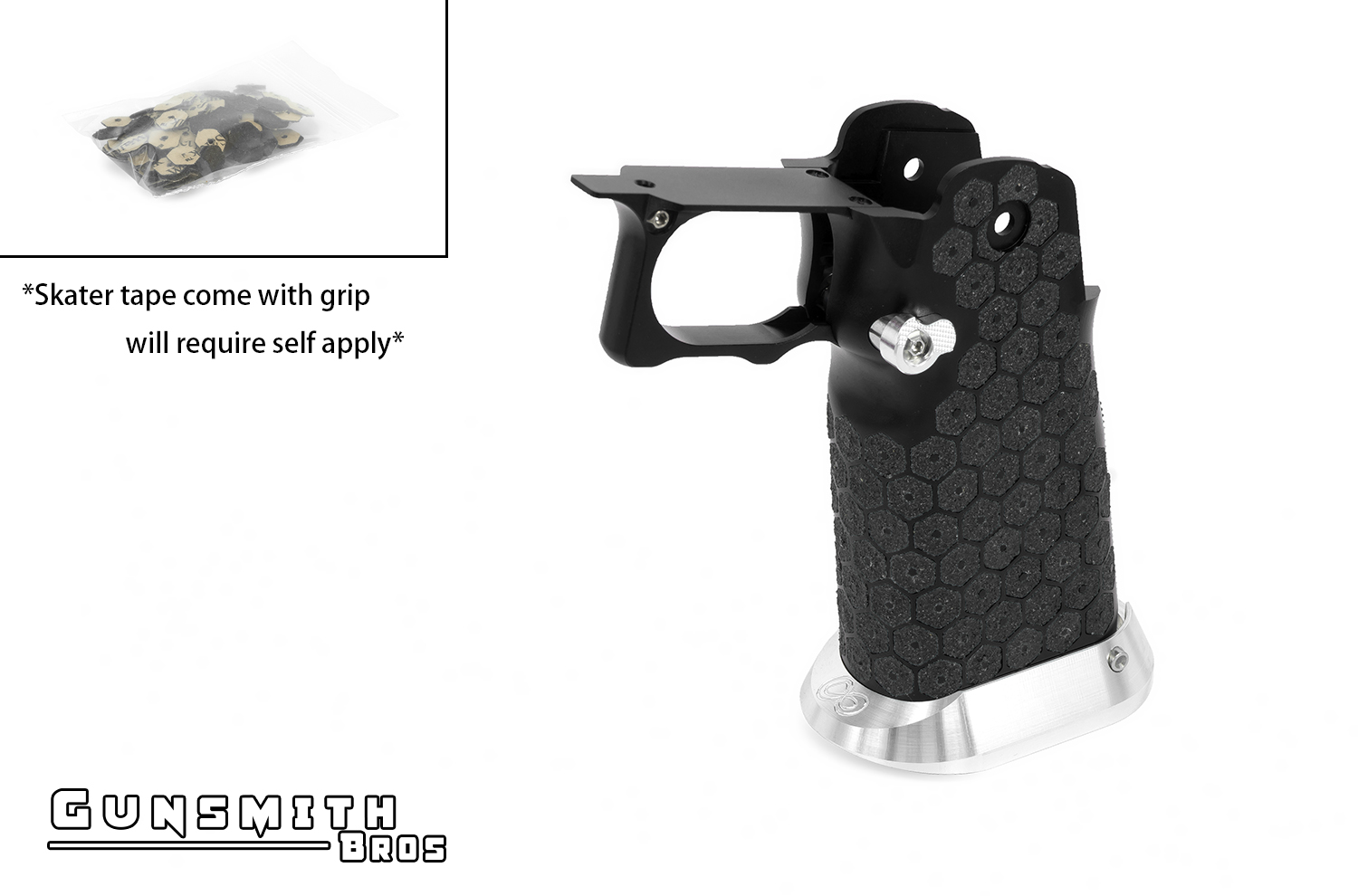 Gunsmith Bros Aluminum Grip for Hi-CAPA (Infinity HEX tape)