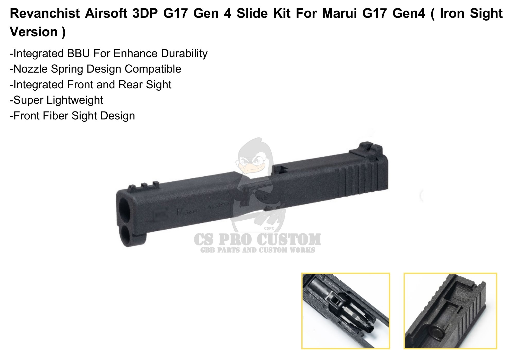 Revanchist Airsoft 3DP G17 Gen 4 Slide Kit (iron sight)