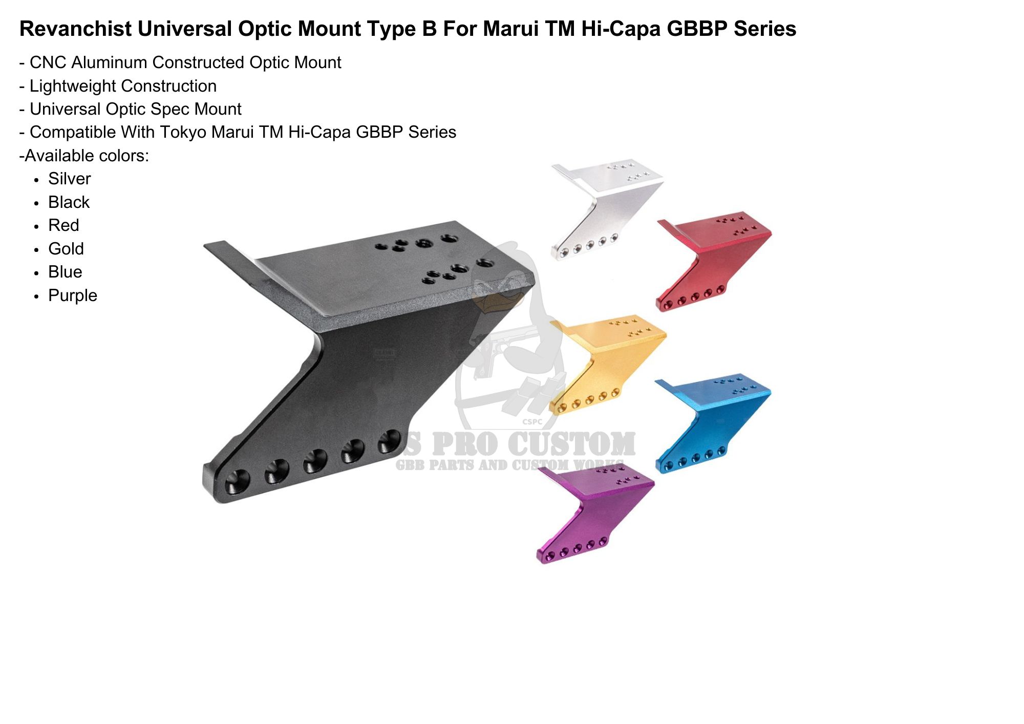 Revanchist Universal Optic Mount Type B For Marui TM Hi-Capa GBBP Series