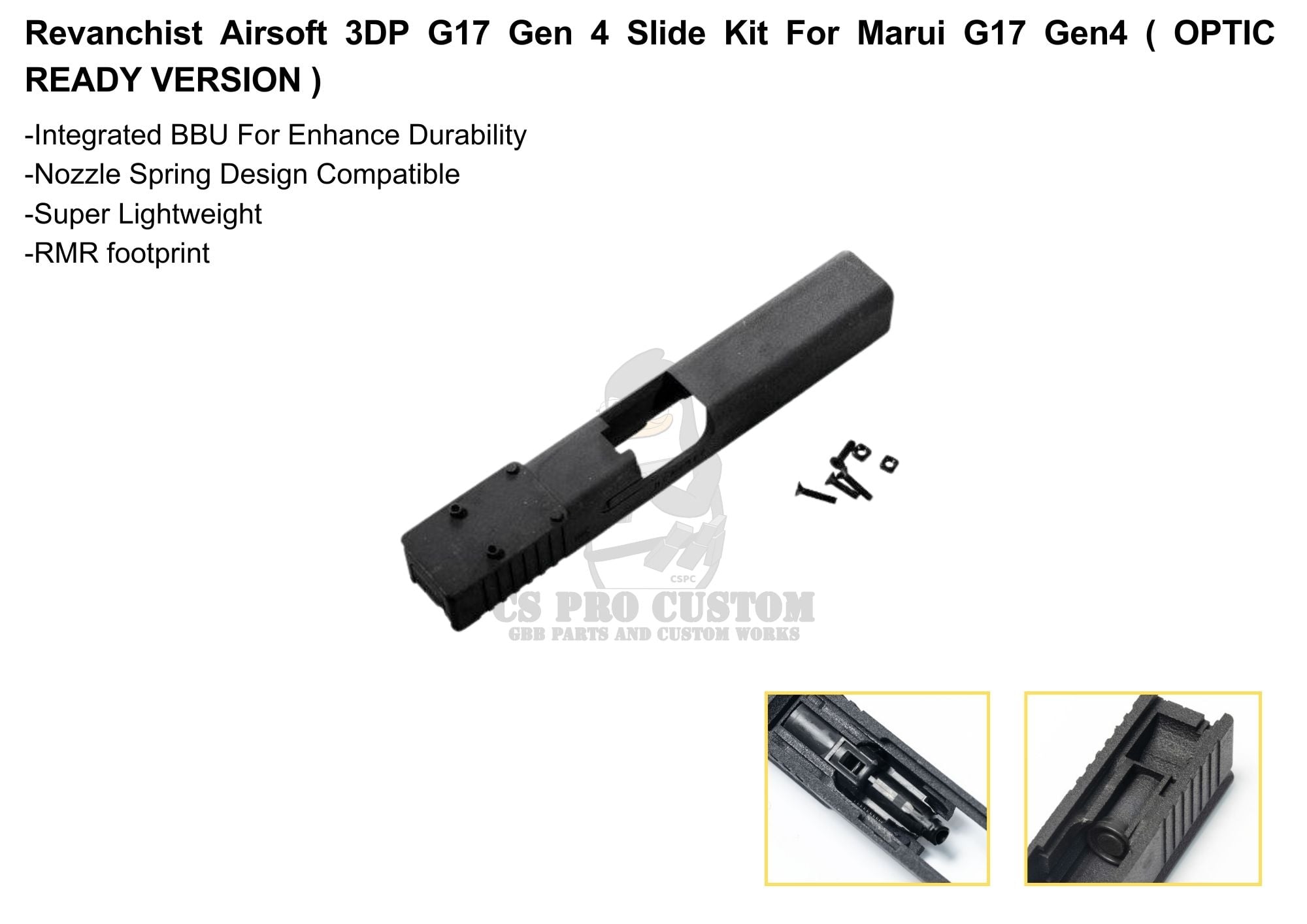 Revanchist Airsoft 3DP G17 Gen 4 Optic ready Slide Kit