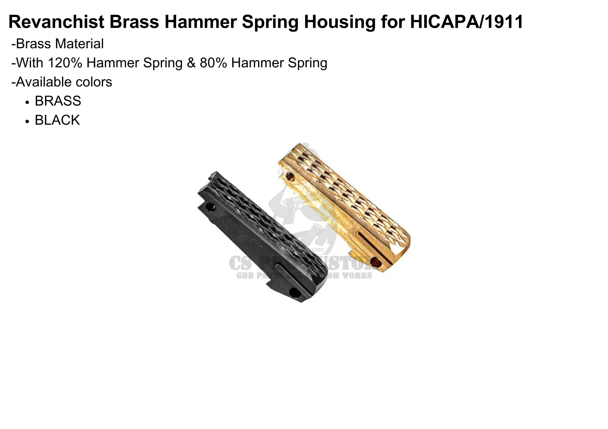 Revanchist Brass Hammer Spring Housing for HICAPA/1911