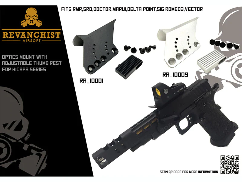 Revanchist Optics Mount With Thumb Rest For Hi-capa GBB Series - Silver