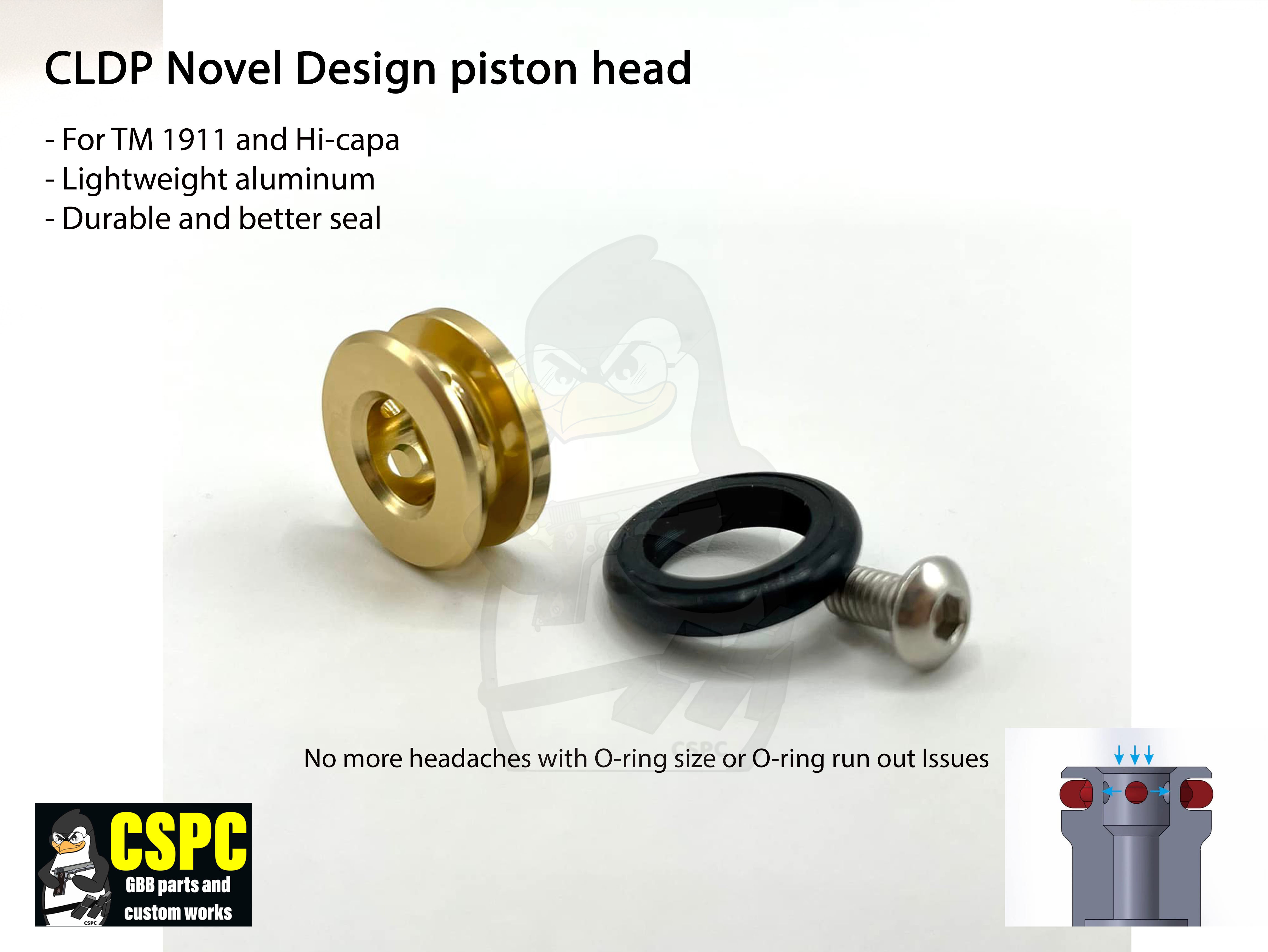 CL Project Design Novel Design Piston Head Lightweight aluminum piston head for TM 1911 and Hi-capa