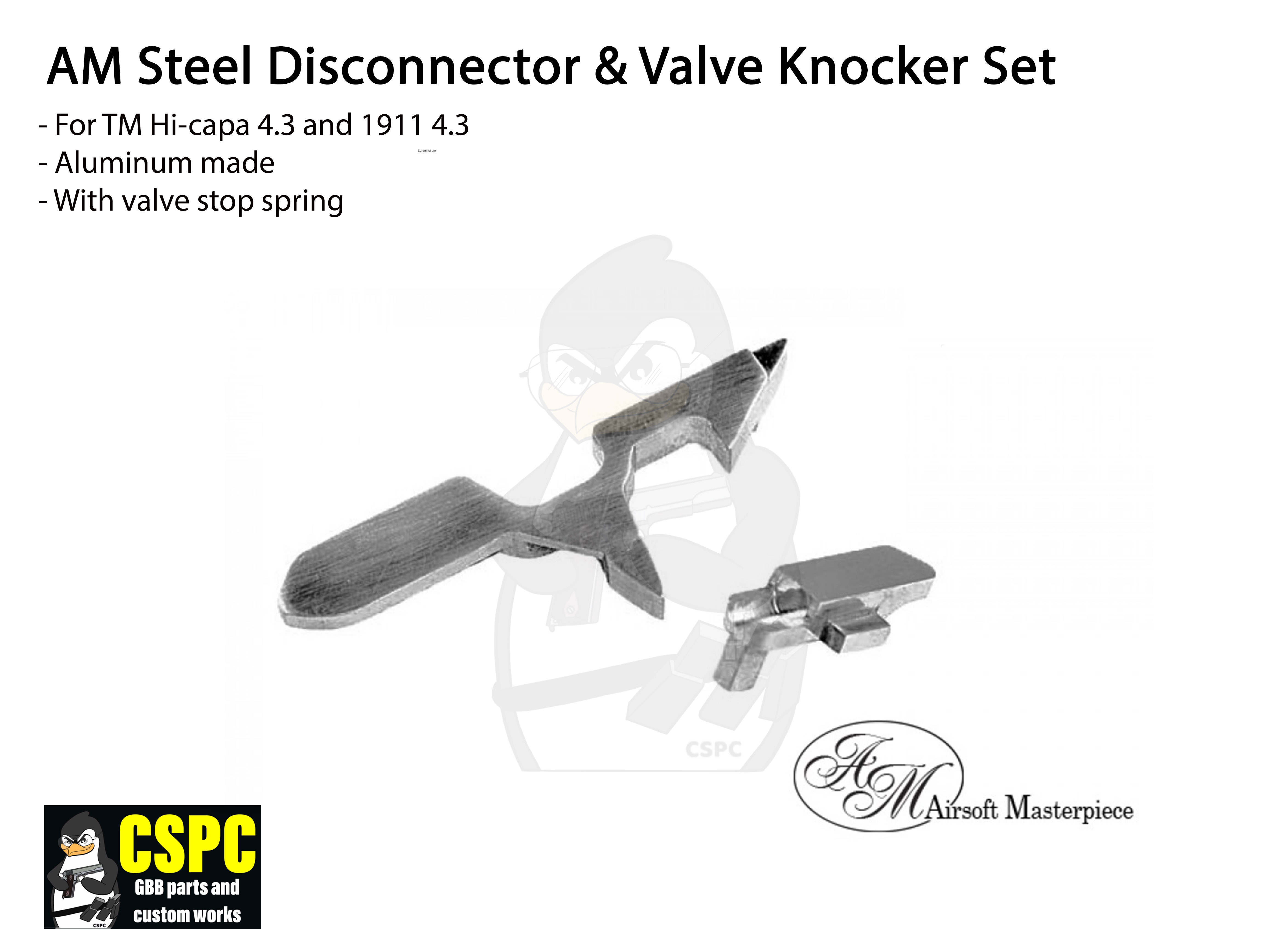 Airsoft Masterpiece Steel Disconnector & Valve Knocker Set For TM Hi-capa 4.3 and 1911 4.3