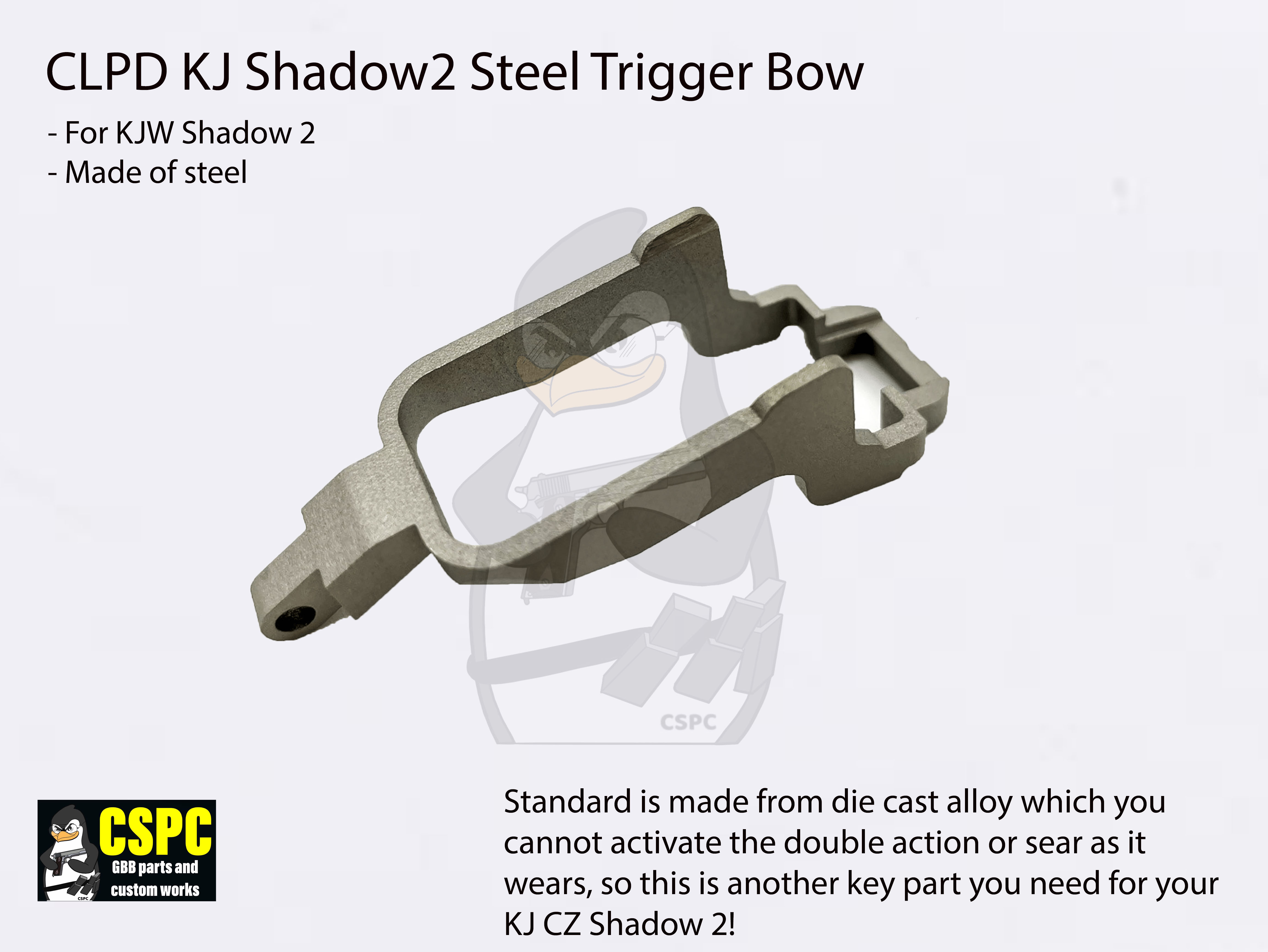 CL Project Design KJ Shadow2 Steel Trigger Bow for KJW Shadow 2