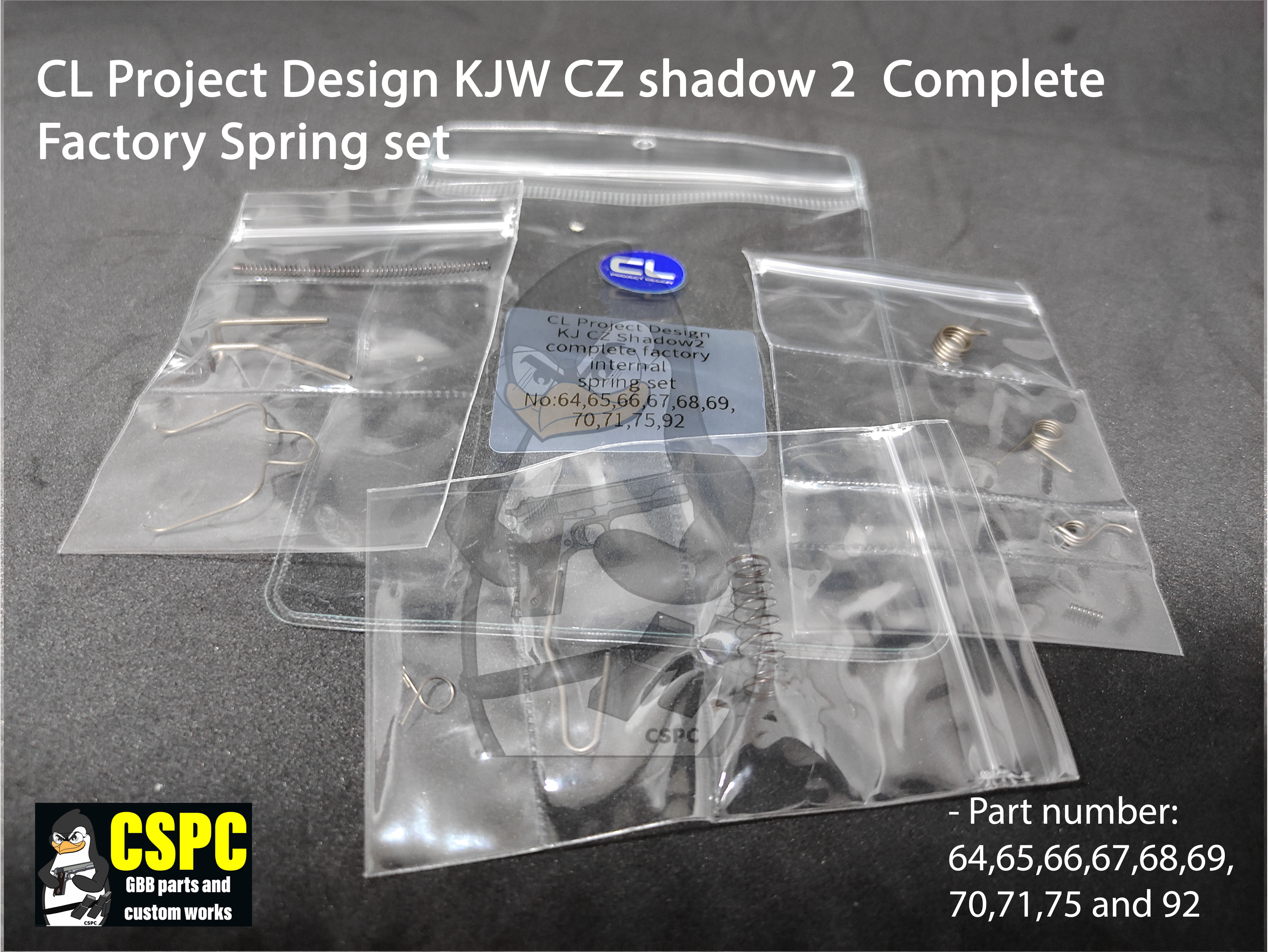 CL Project Design KJW CZ Shadow 2 Complete Factory Spring Set