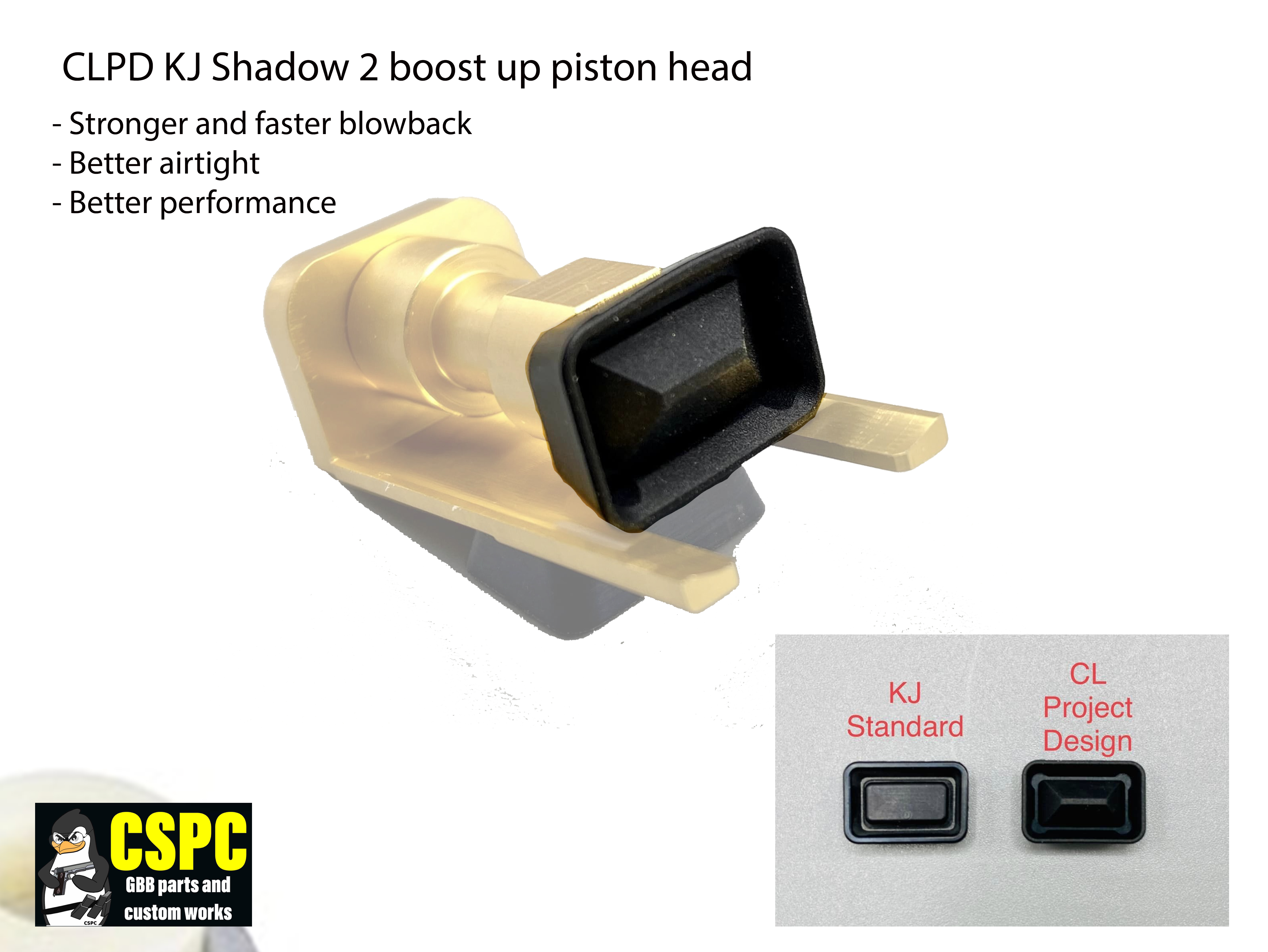 CL Project Design KJ Shadow 2 Boost Up Piston Head