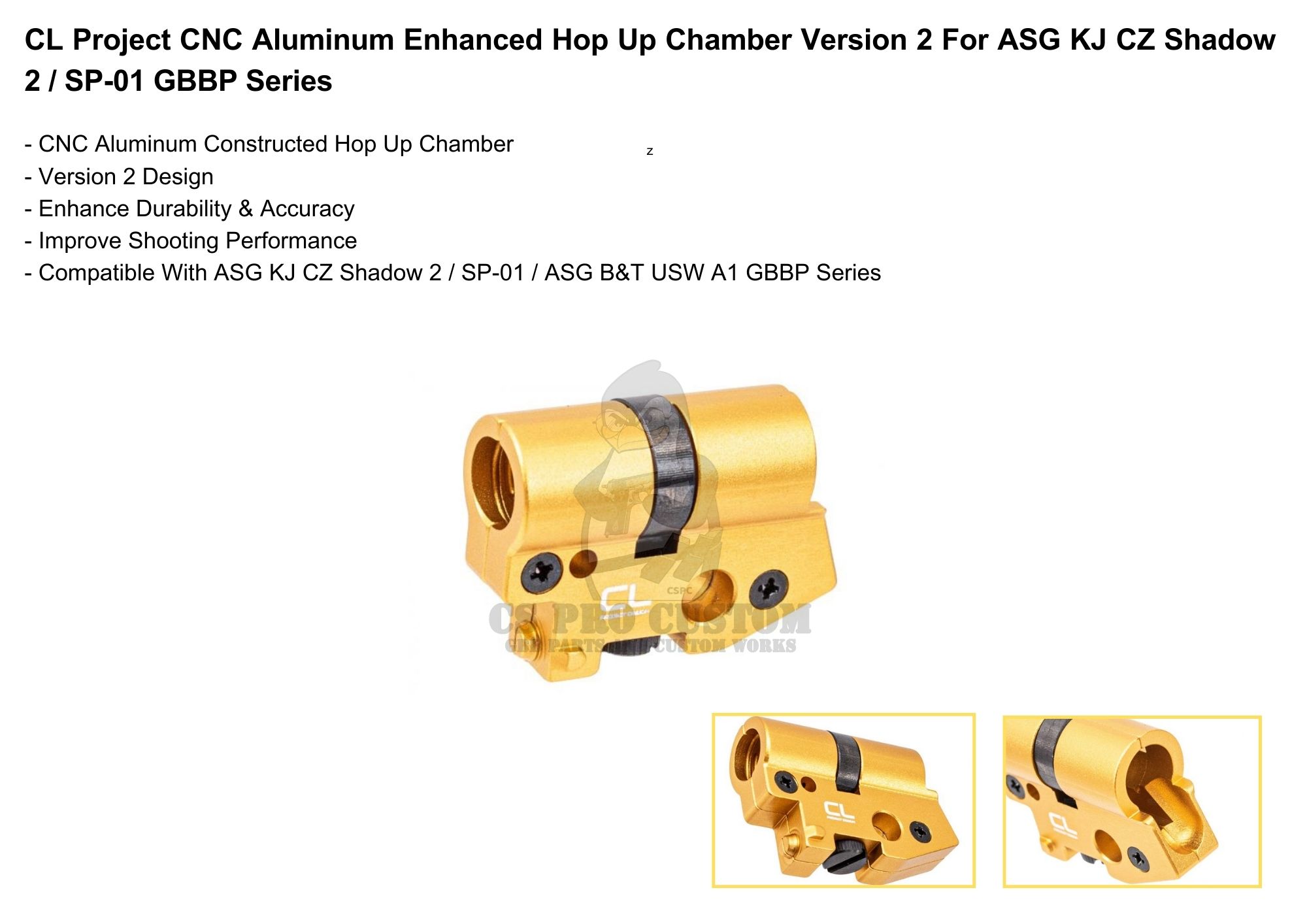 CL Project Design Shadow 2/TS2 CNC Aluminum Enhanced Hop Up Chamber Version 2