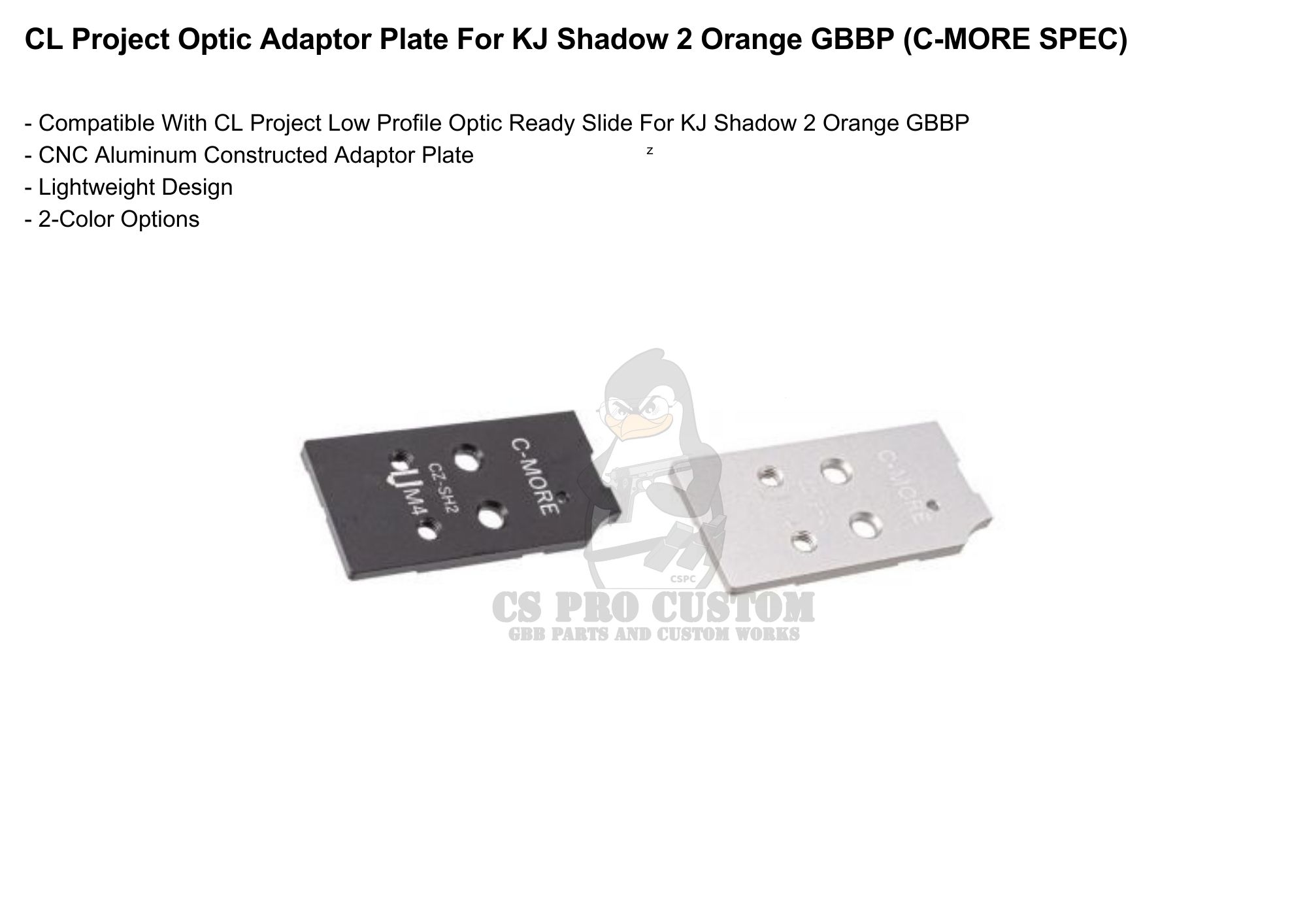 CL Project Design Optic Adaptor Plate for CLPD Optic read slide for KJ Shadow 2