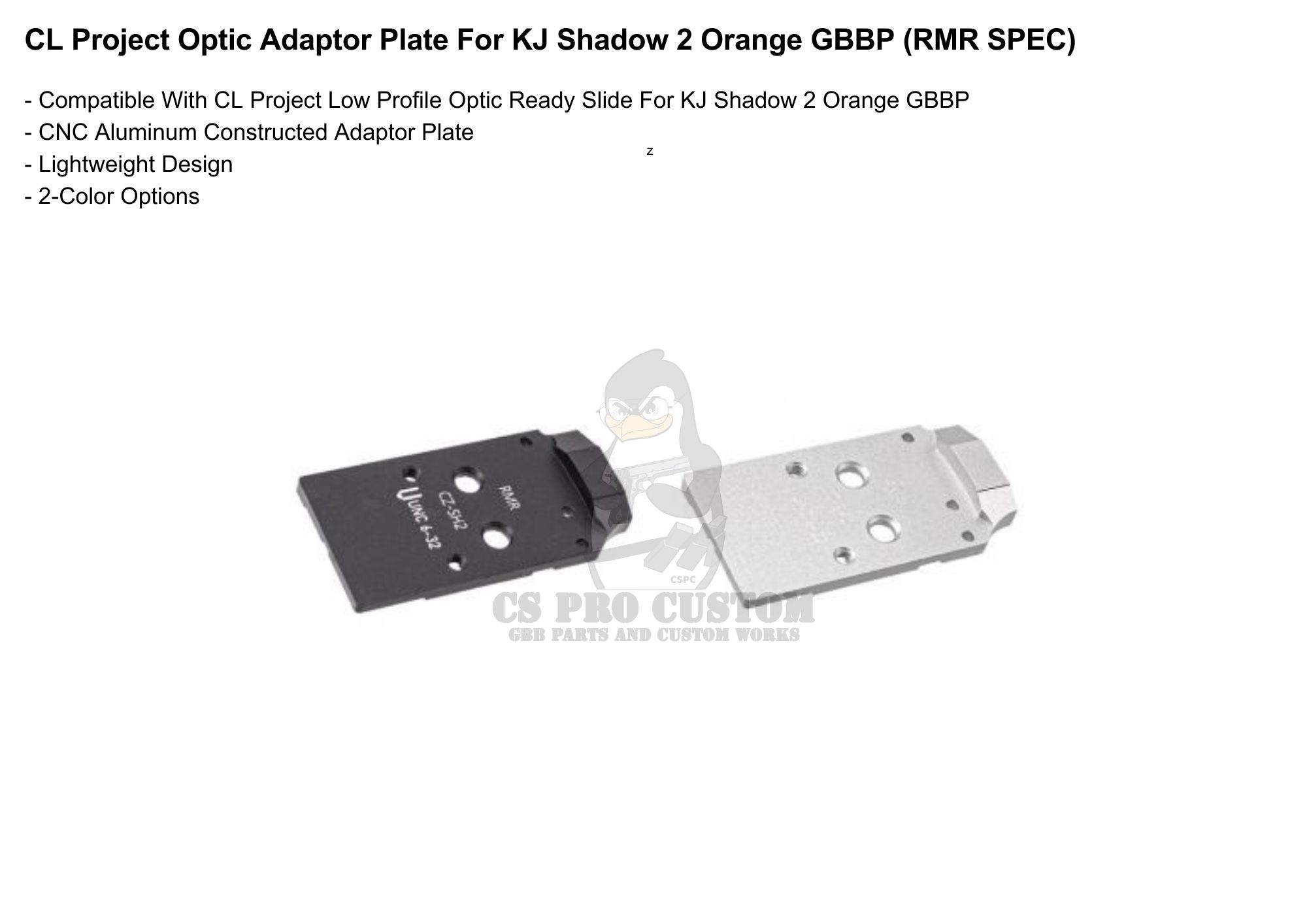 CL Project Design Optic Adaptor Plate for CLPD Optic read slide for KJ Shadow 2