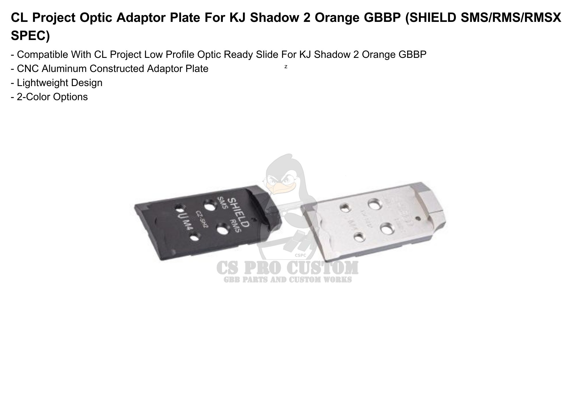 CL Project Design Optic Adaptor Plate for CLPD Optic read slide for KJ Shadow 2