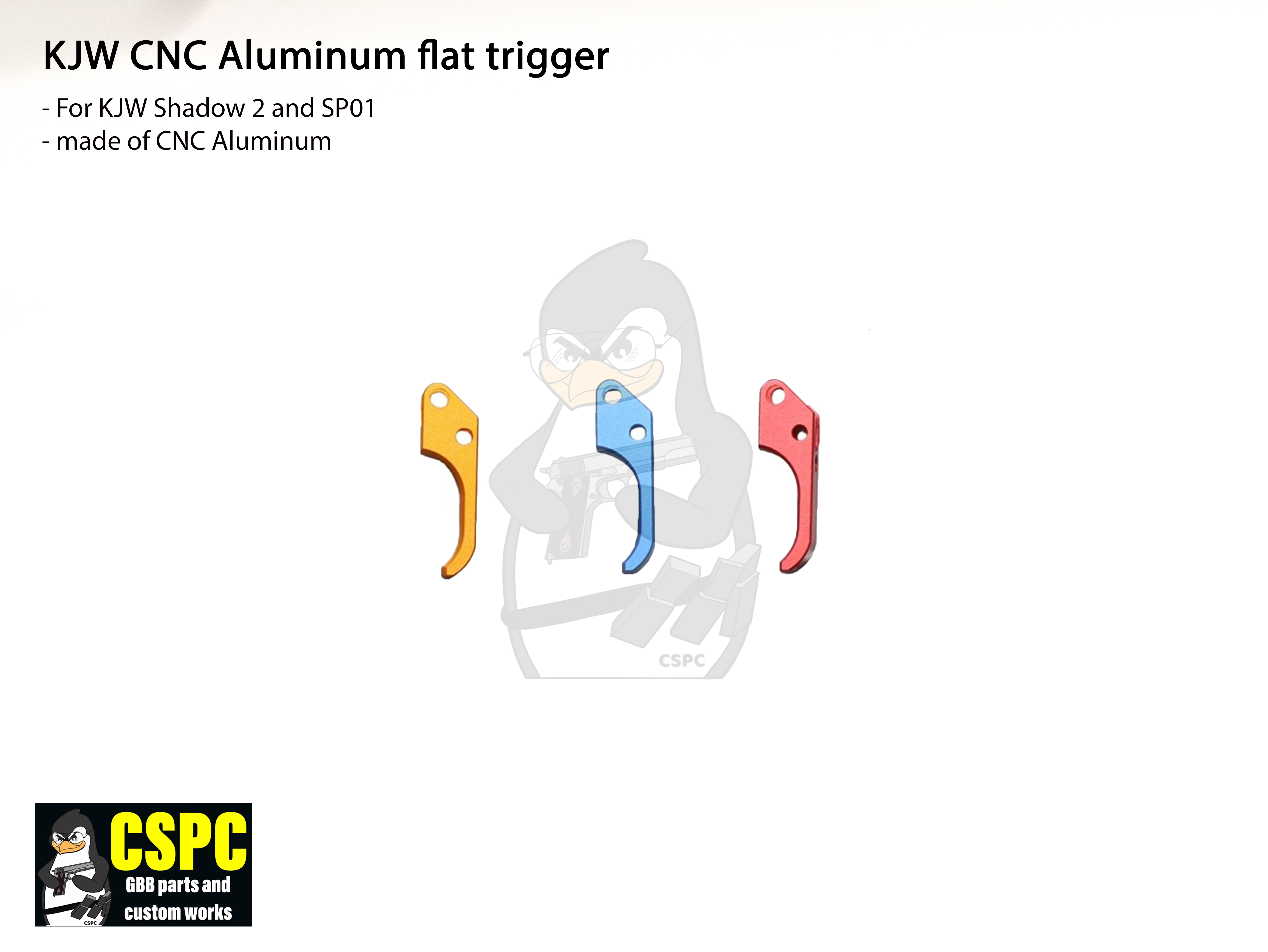 KJW CNC Aluminum Flat Trigger KJW Shadow 2 and SP01