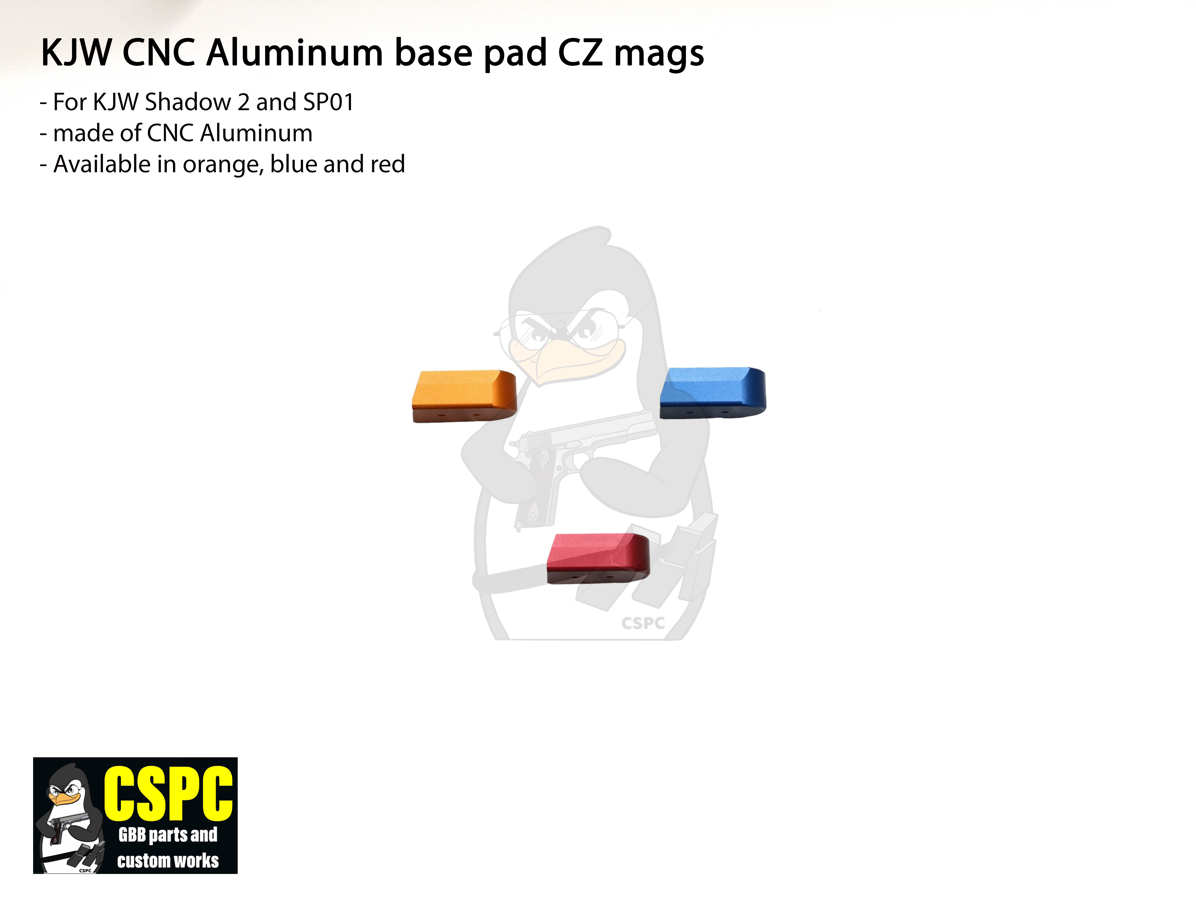 KJW CNC Aluminum Base Pad for Shadow 2 and SP01