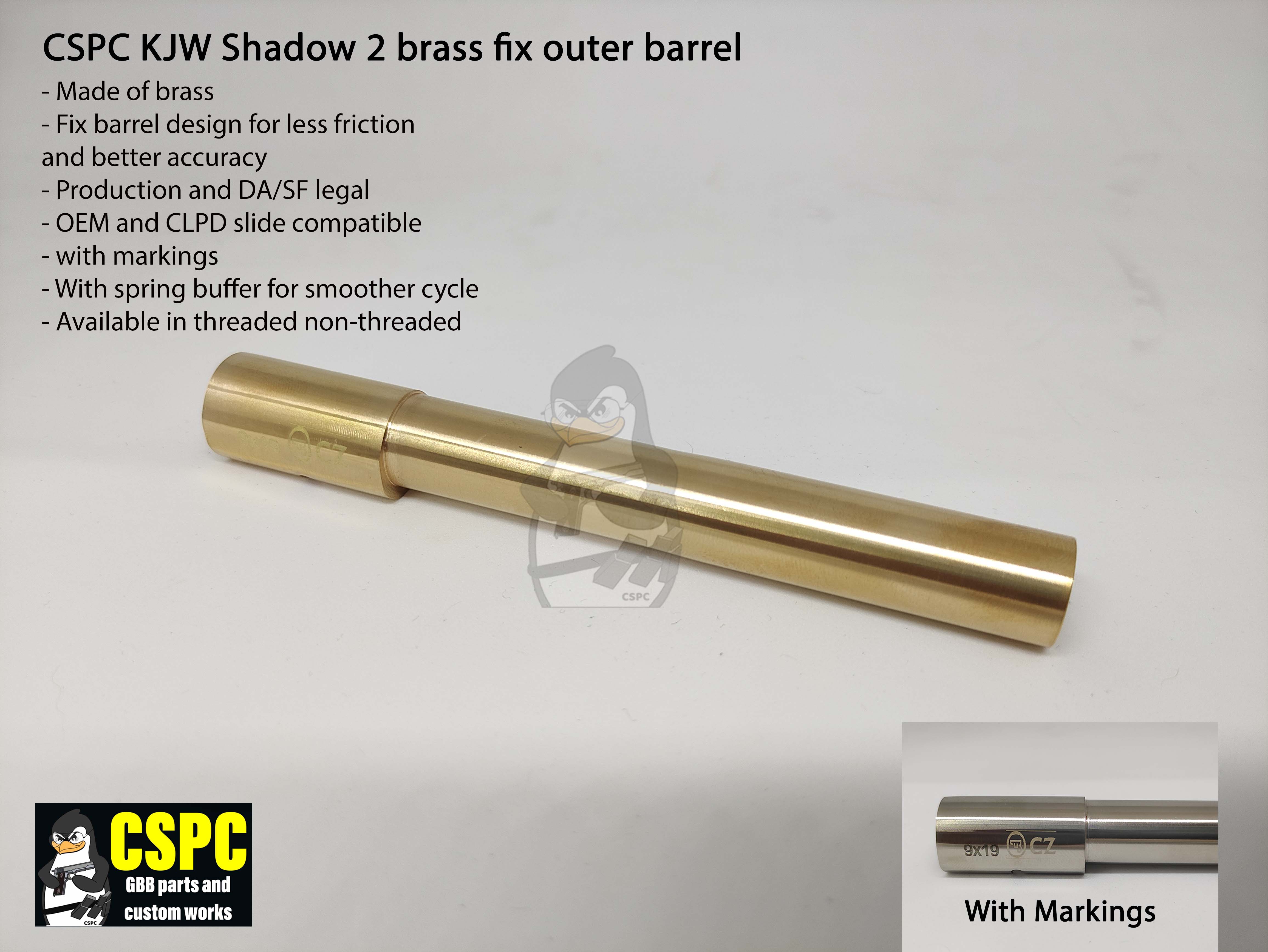 CSPC KJW Shadow 2 Brass Fix Outer Barrel