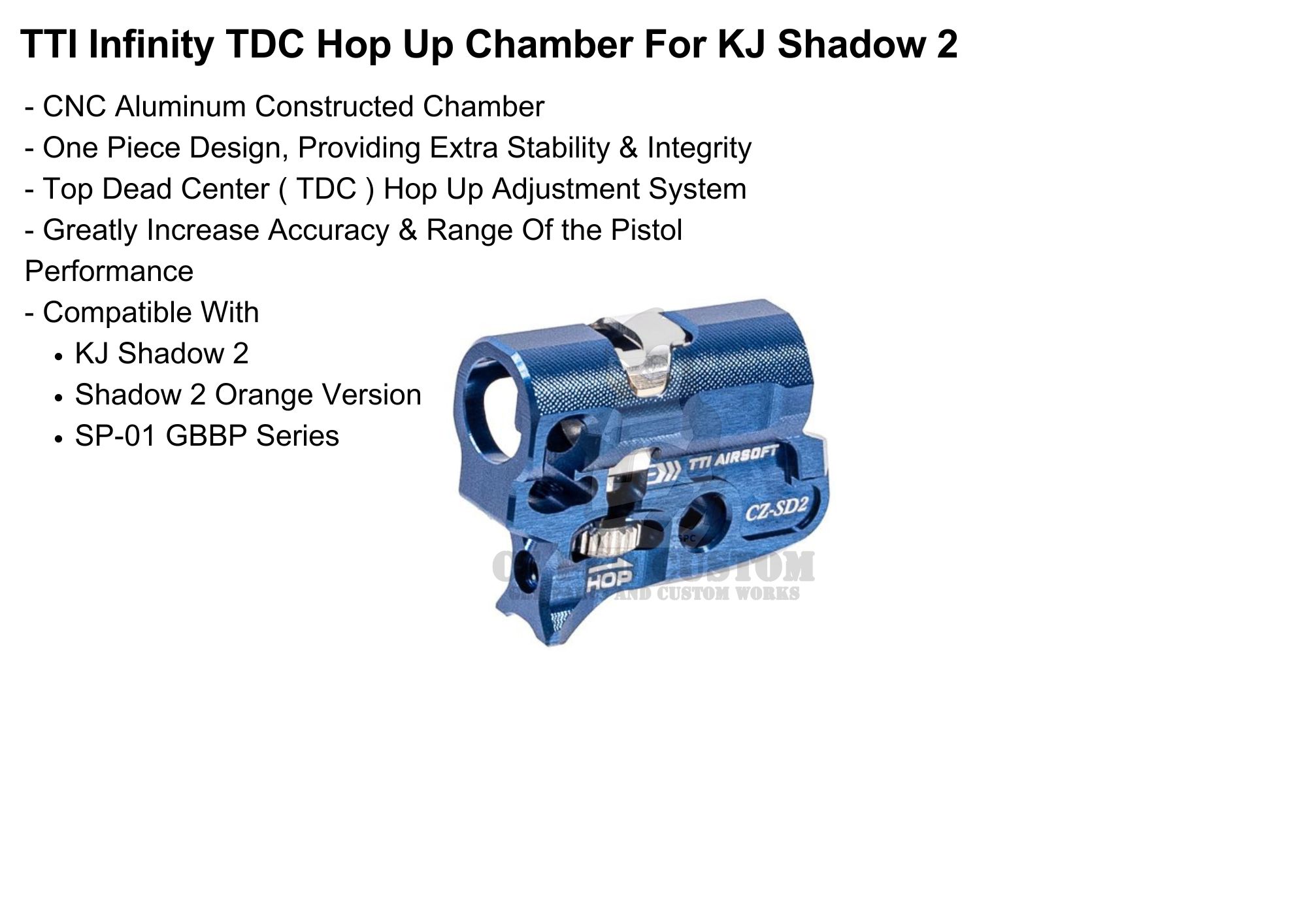 TTI Infinity TDC Hop Up Chamber for KJ Shadow 2