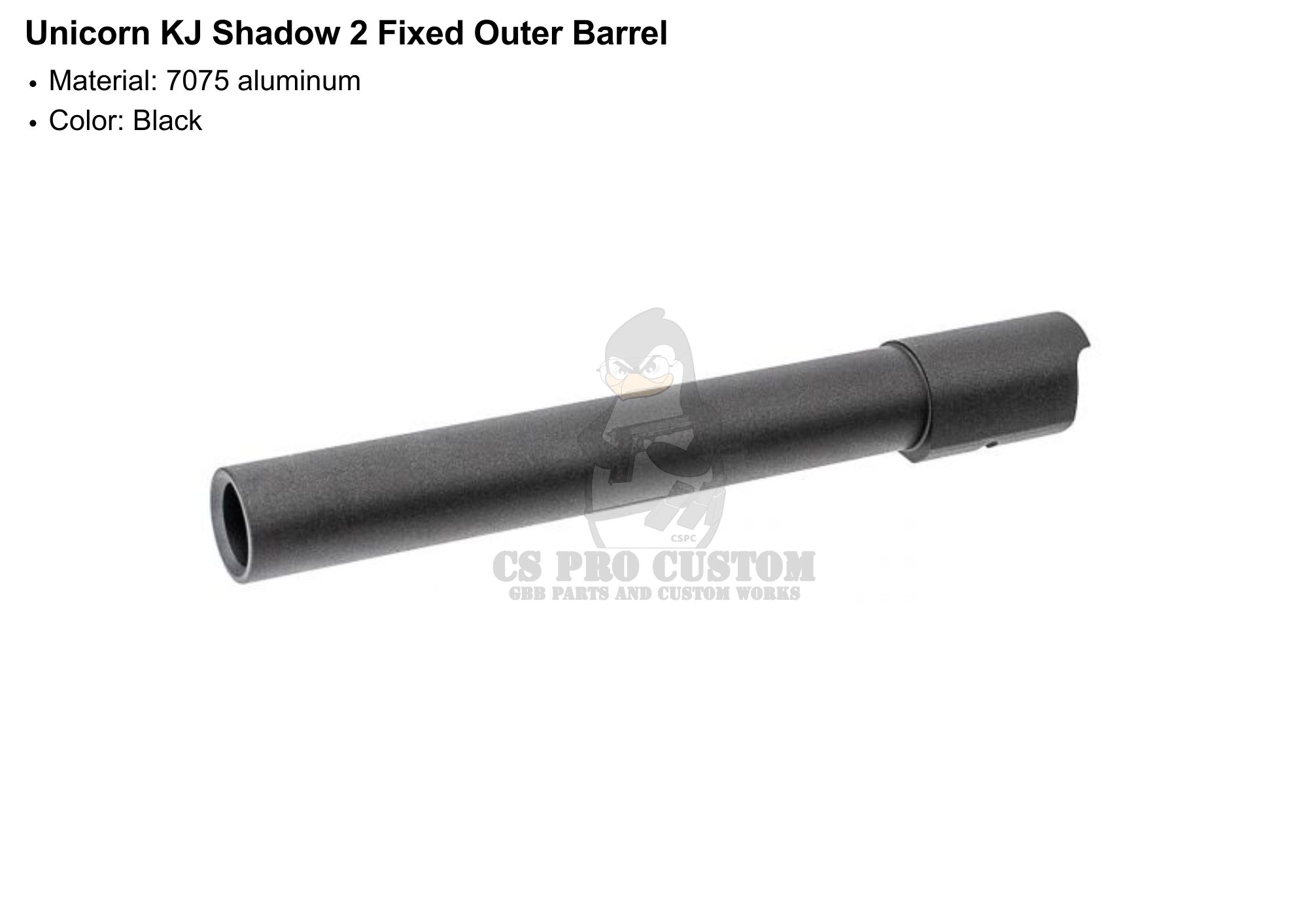 Unicorn fix Outer Barrel for KJW CZ Shadow 2
