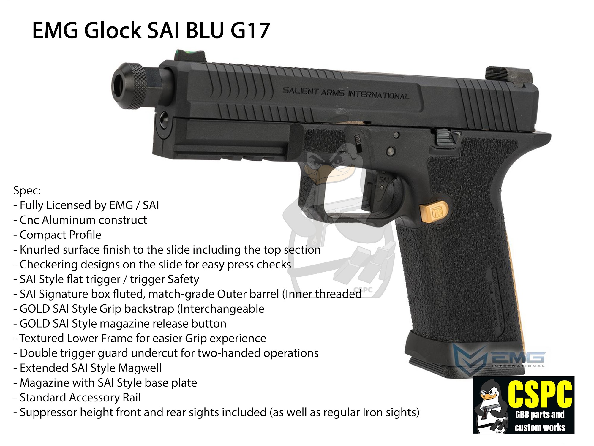 EMG Glock SAI BLU G17
