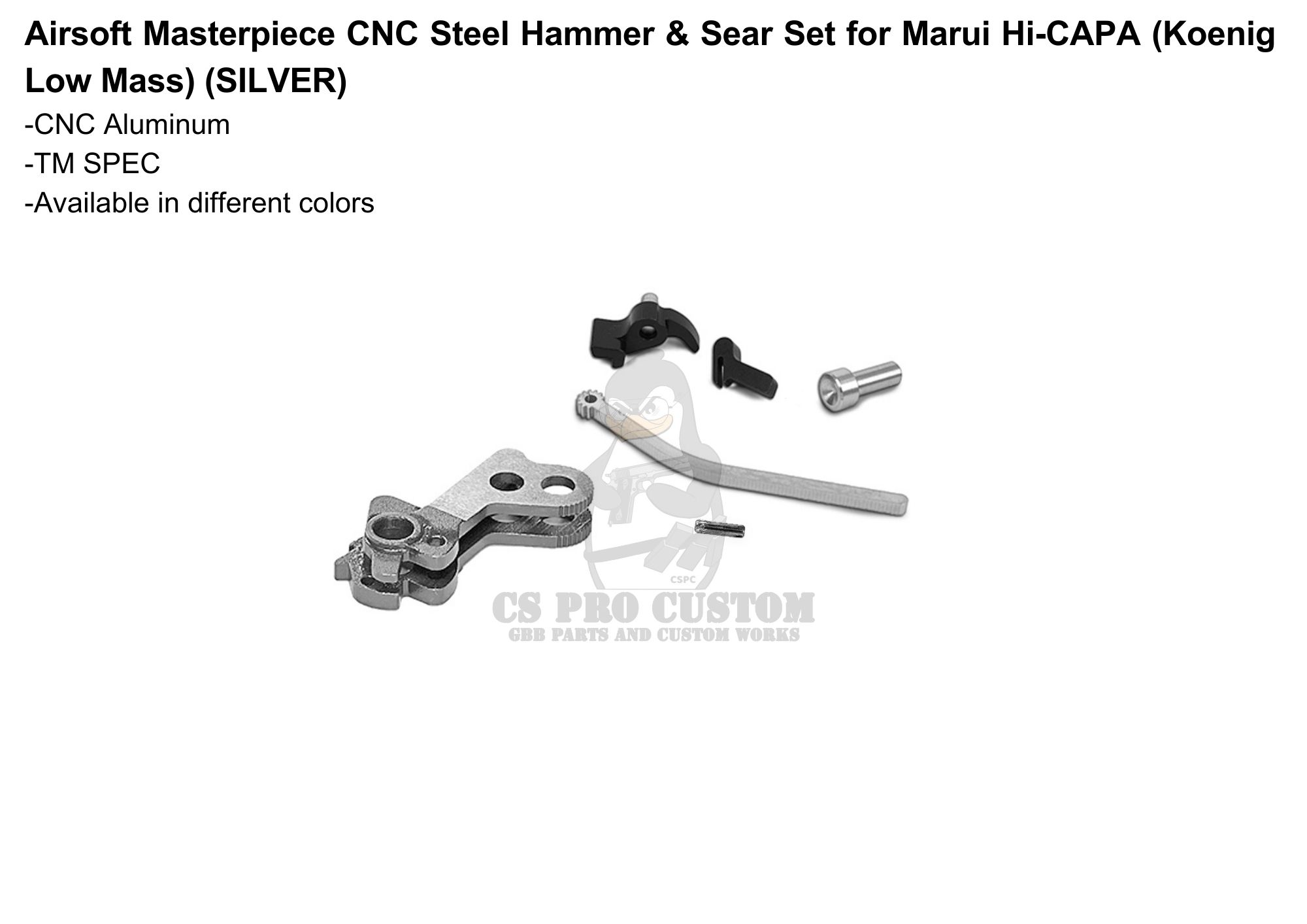 Airsoft Masterpiece CNC Steel Hammer & Sear Set for Marui Hi-CAPA (Koenig Low Mass)