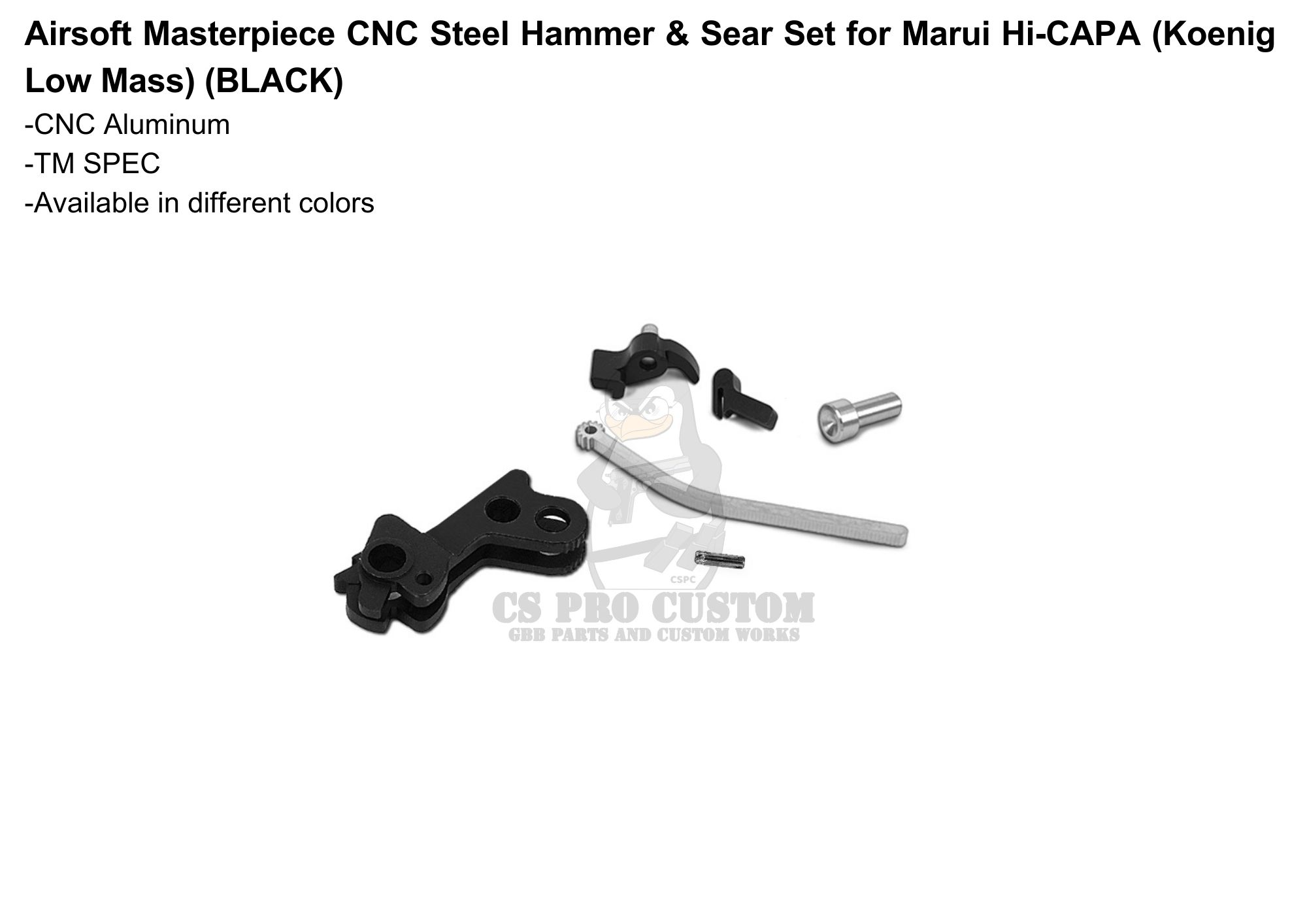Airsoft Masterpiece CNC Steel Hammer & Sear Set for Marui Hi-CAPA (Koenig Low Mass)