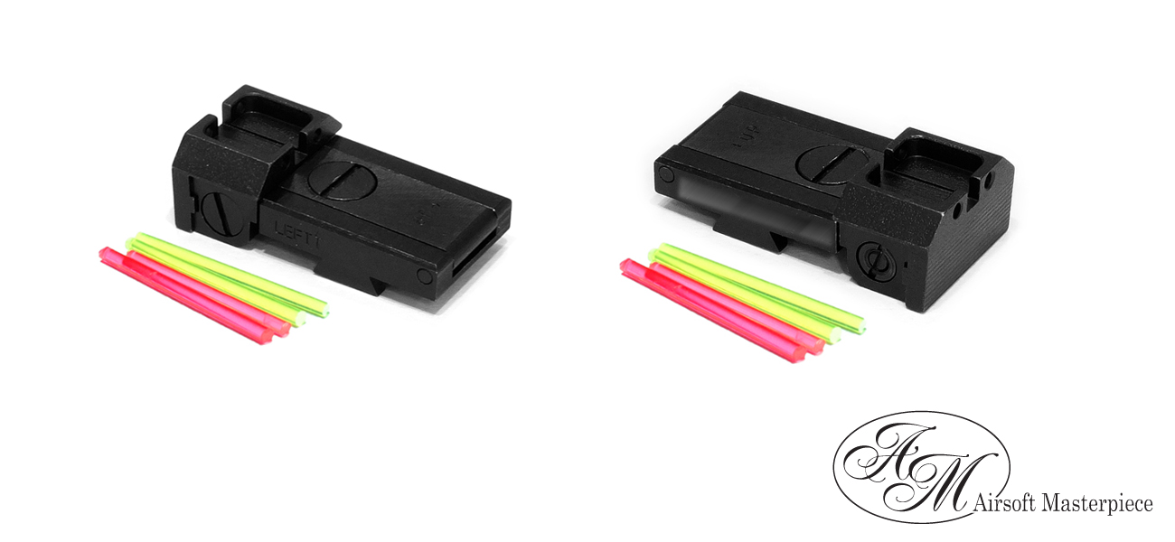 Airsoft Masterpiece Aluminum Rear Sight with Fiber for Hi-CAPA – S Style