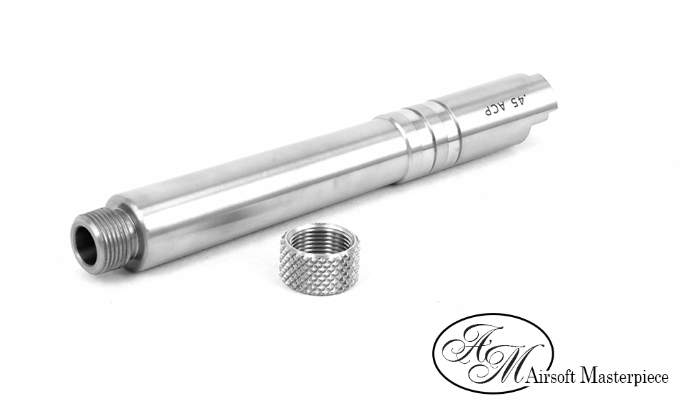 Airsoft Masterpiece STEEL Fix Outer Barrel with Threads for Hi-CAPA 5.1 (SILVER)