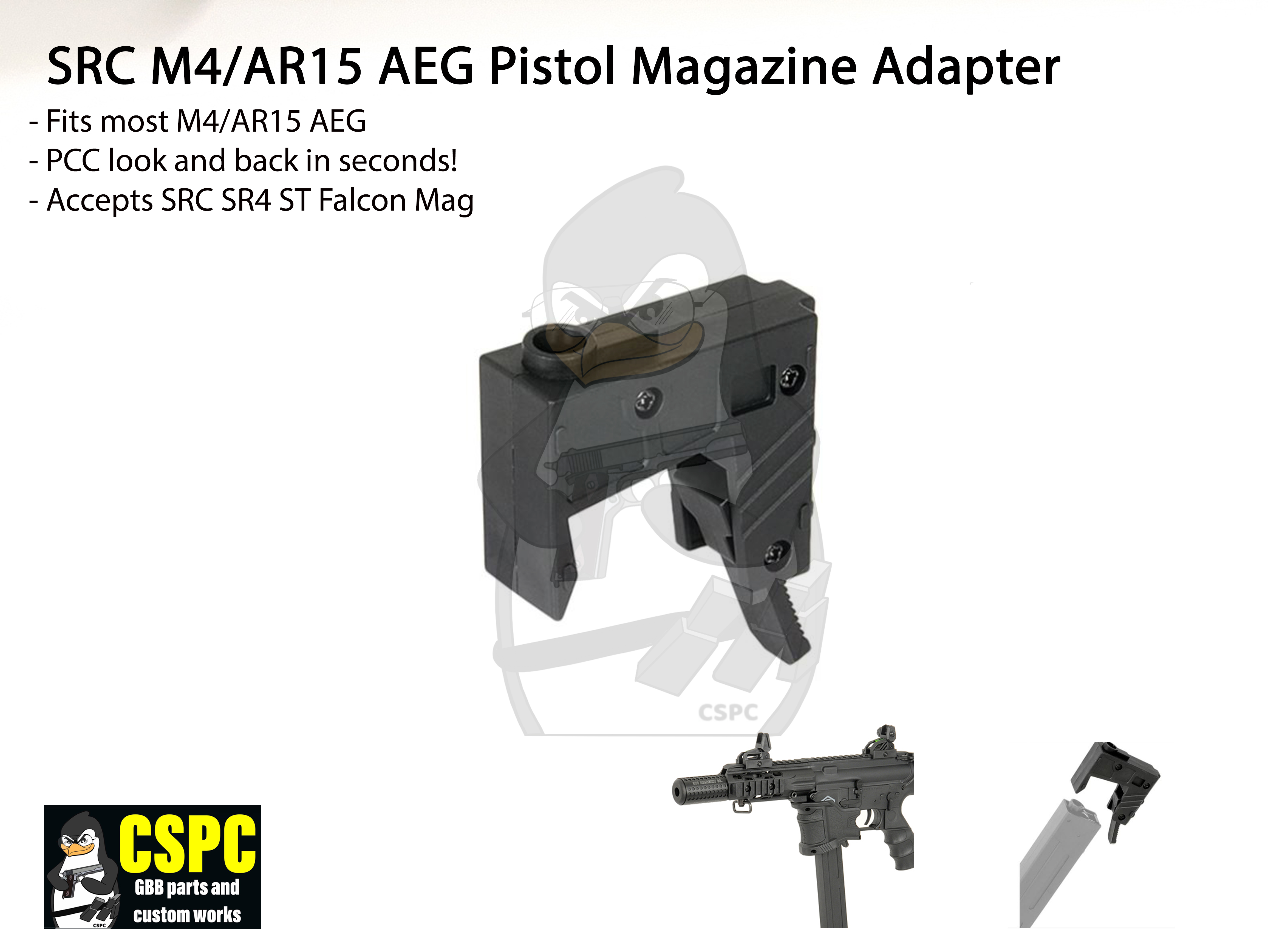 SRC M4/AR15 AEG Pistol Magazine Adapter