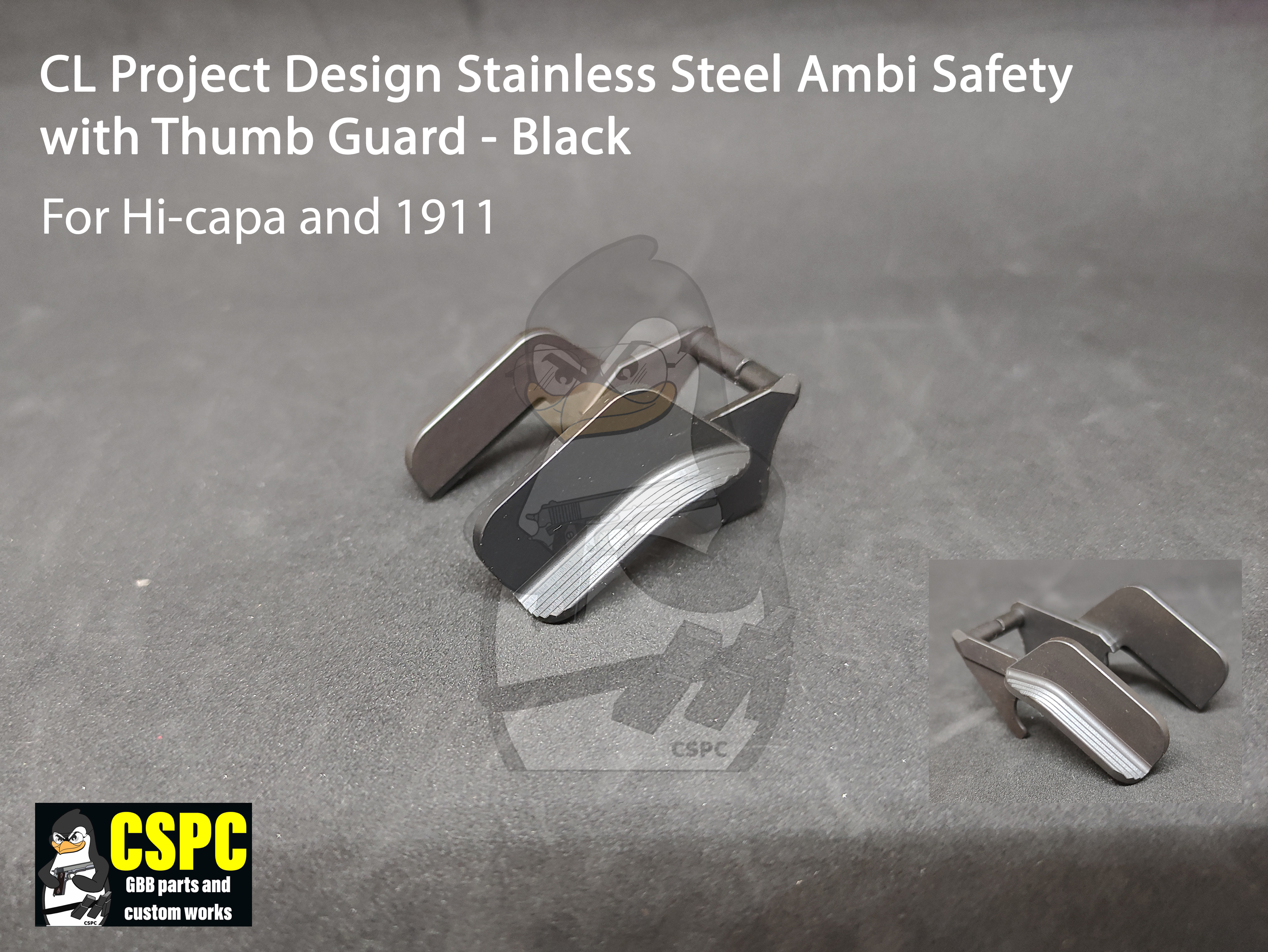 CL Project Design Stainless Steel Ambi Safety for Hi-capa and 1911
