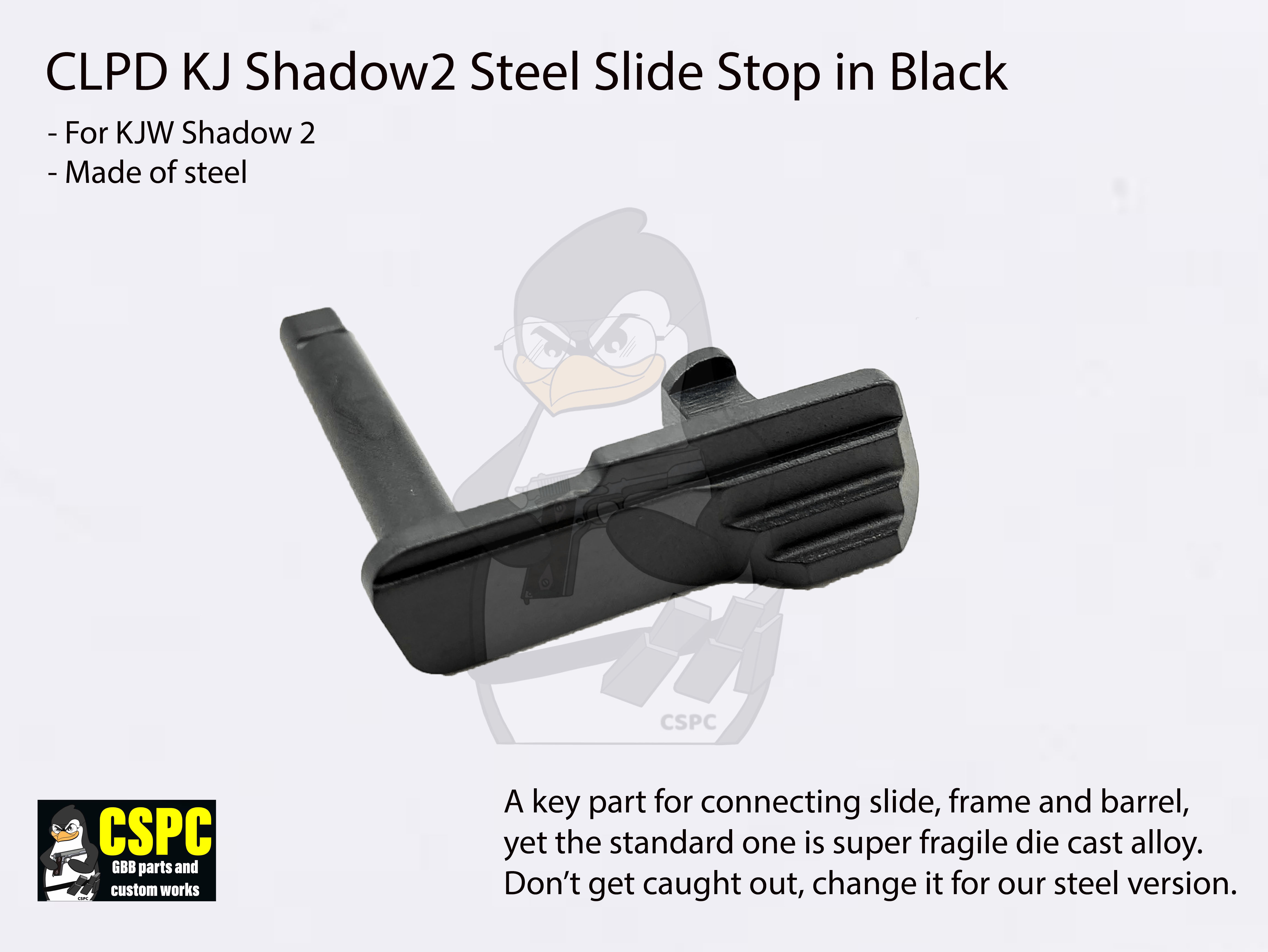 CL Project Design KJ Shadow2 Steel Slide Stop