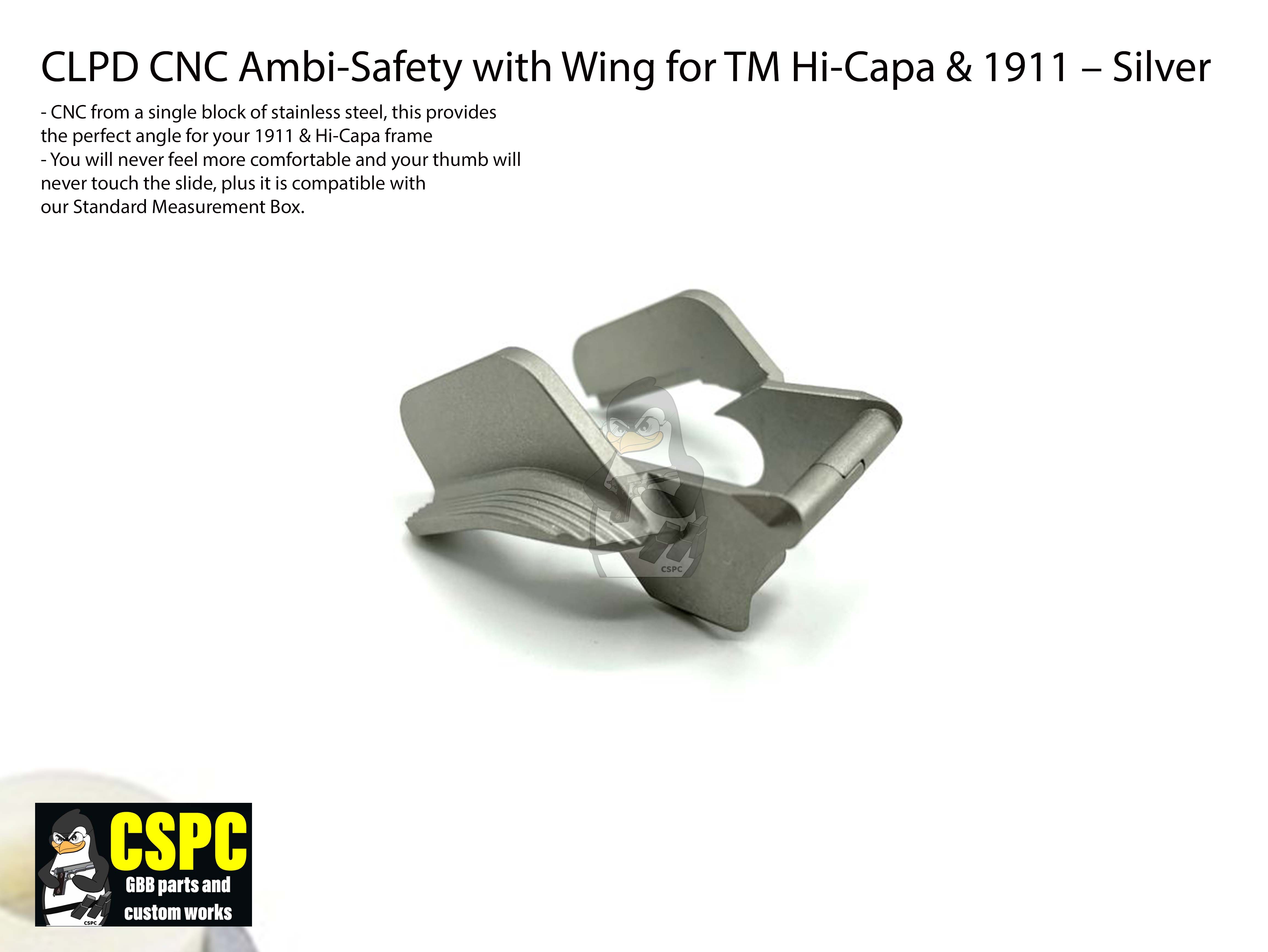 CL Project Design Stainless Steel Ambi Safety for Hi-capa and 1911