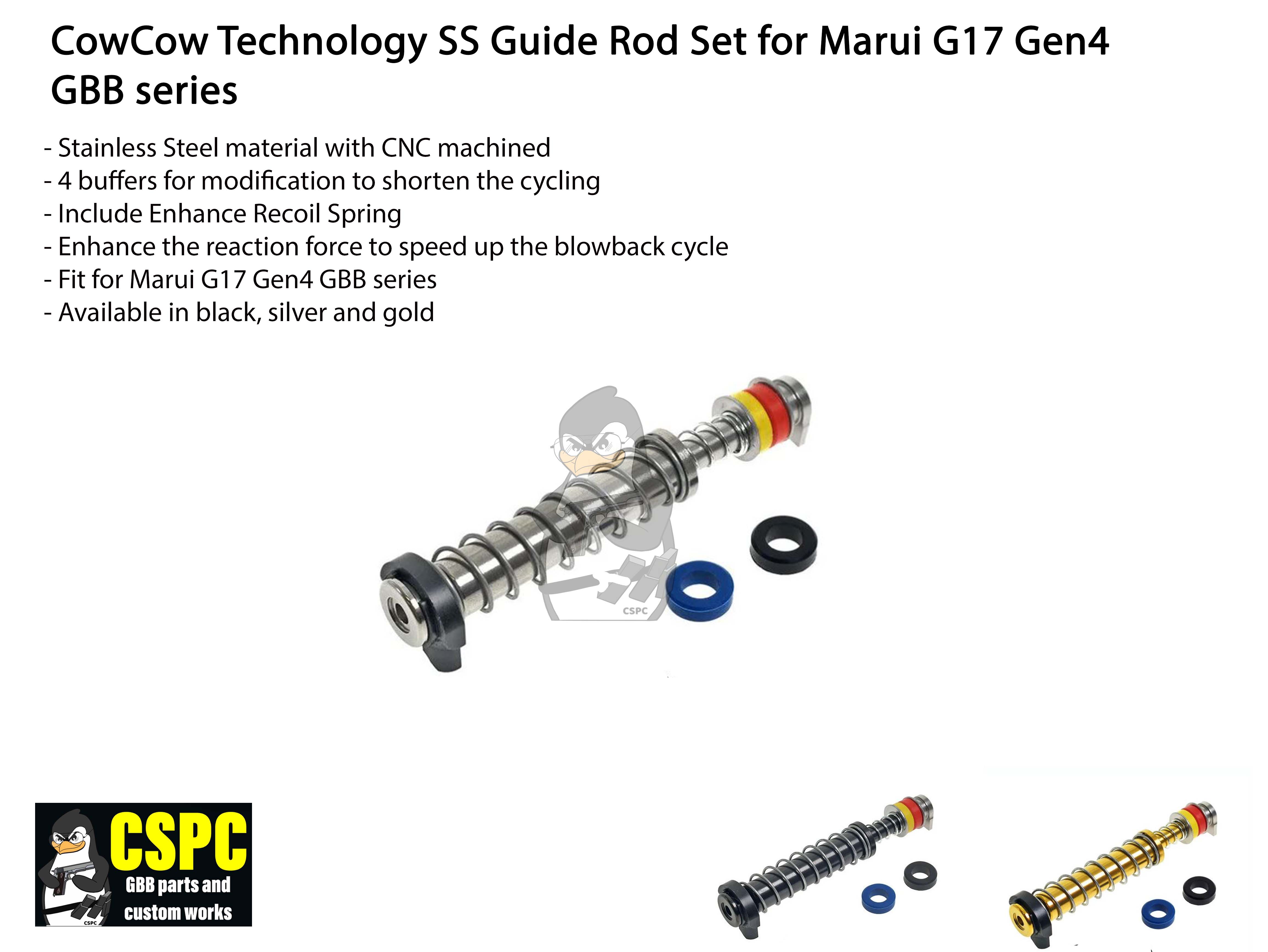 Cowcow SS Guide Rod Set For Marui G17 Gen4 GBB series