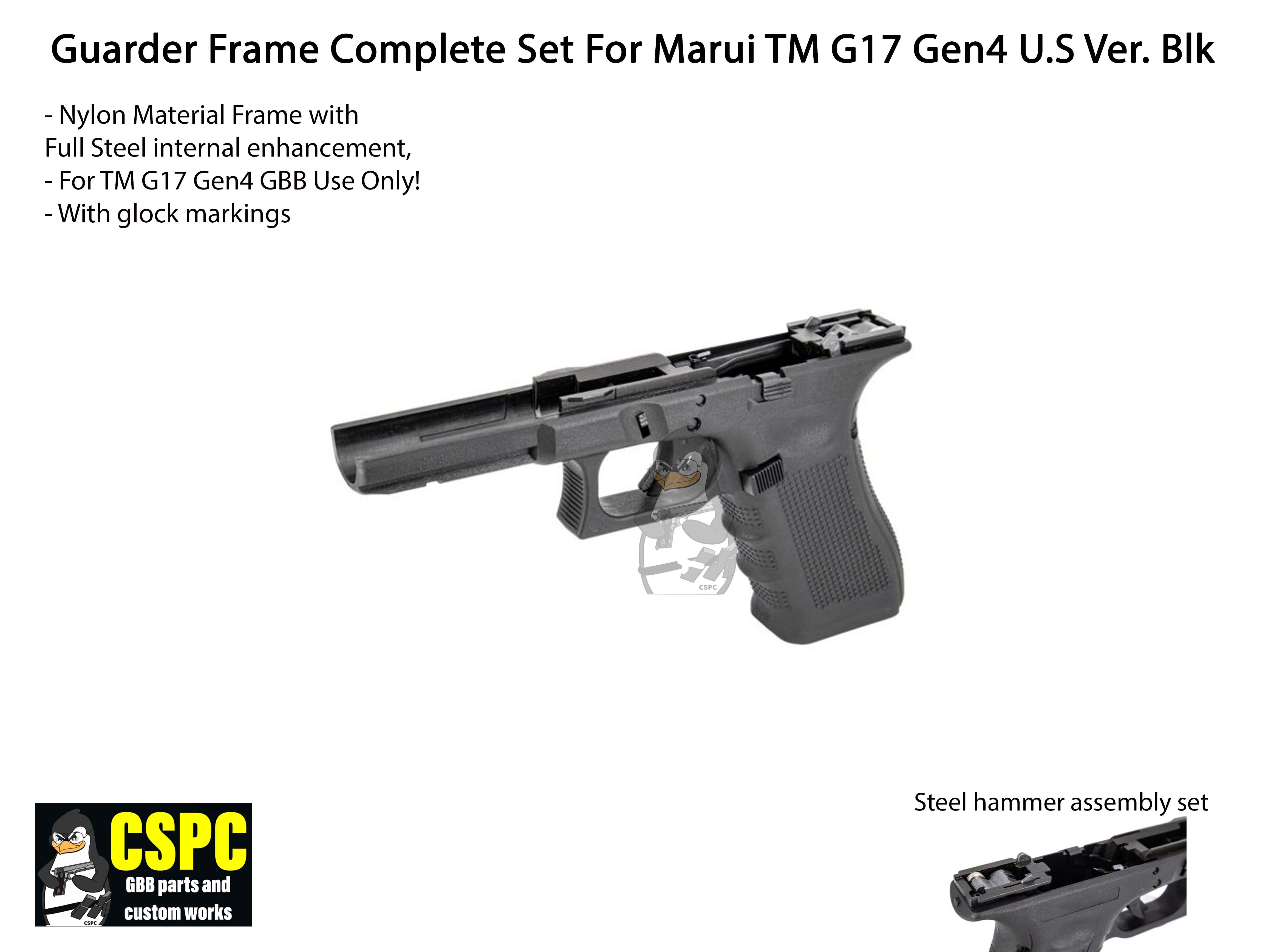 Guarder Frame Complete Set for Marui TM G17 Gen4 U.S Ver. Blk