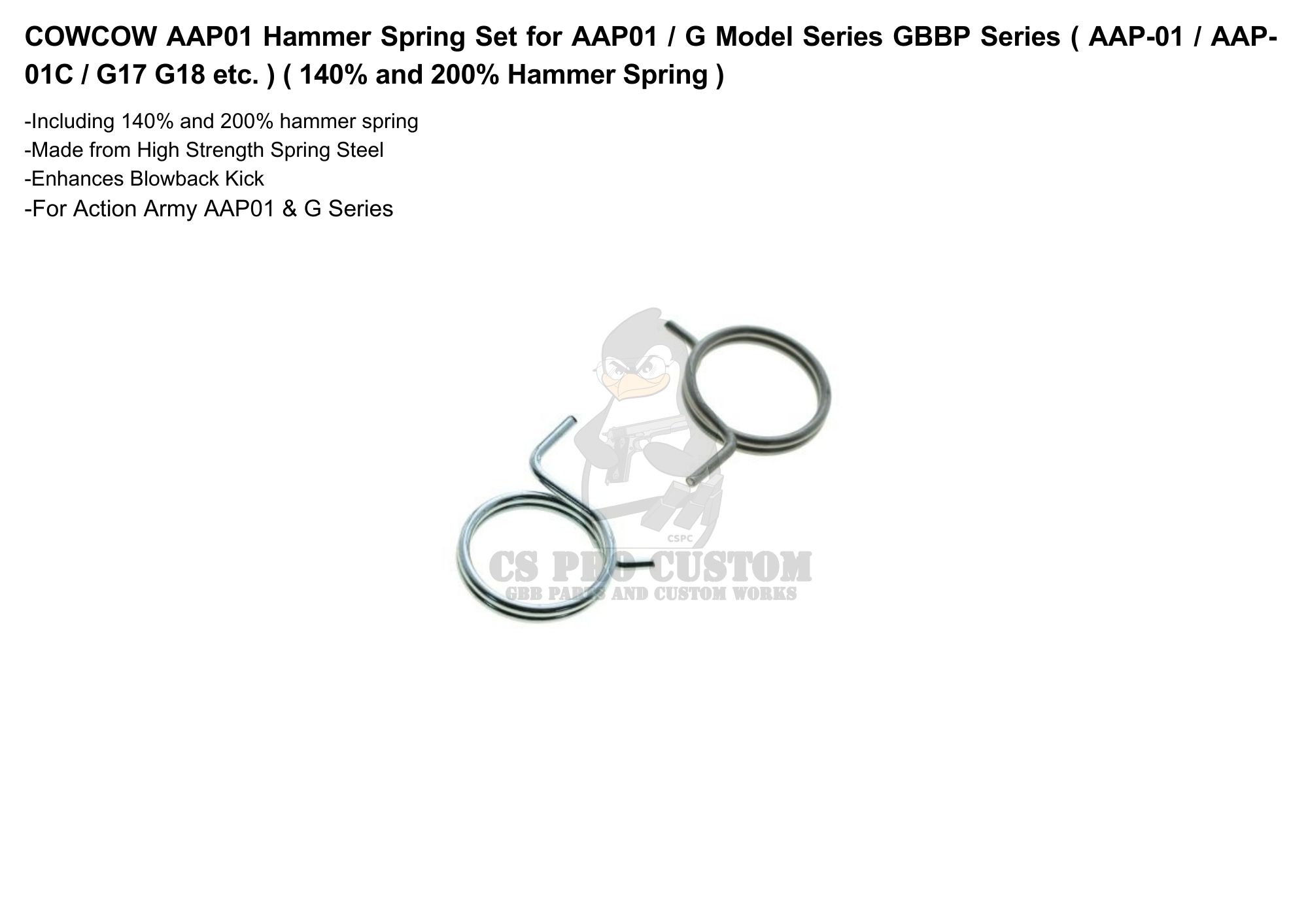 Cowcow Hammer Spring Set for AAP01/G Model Series GBBP 140% and 200% Hammer Spring