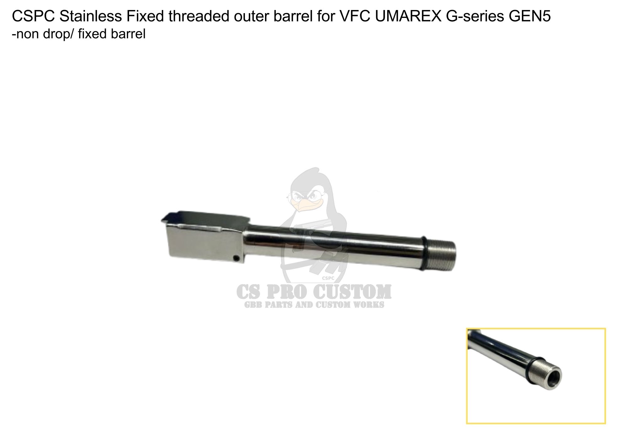 CSPC VFC UMAREX G17 GEN5 Stainless Fixed Threaded Outer Barrel