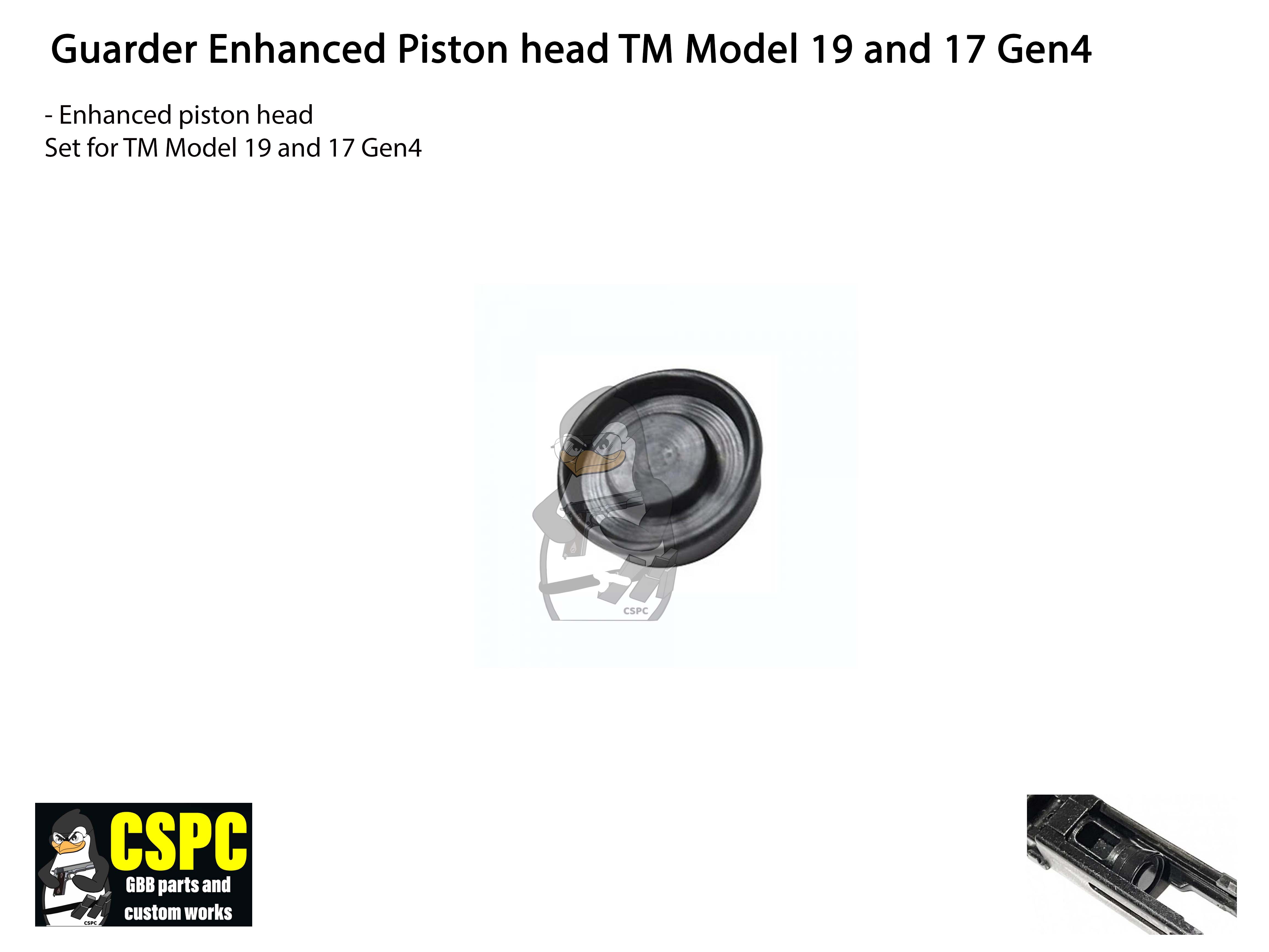 Guarder Enhanced Piston Head TM Model 19 and 17 Gen4
