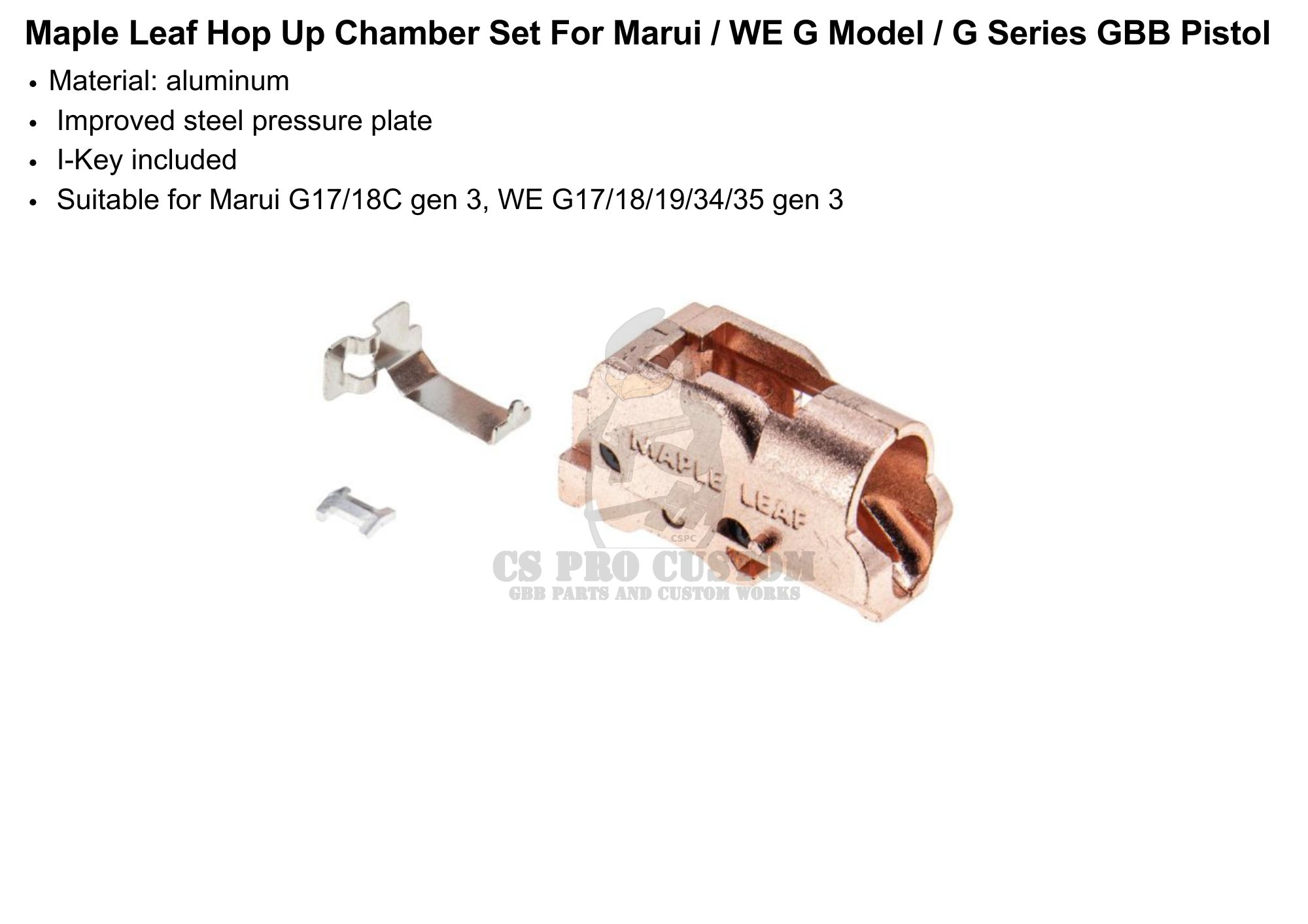 Maple Leaf Hop Up Chamber for Marui/WE G Model/G Series GBB Pistols