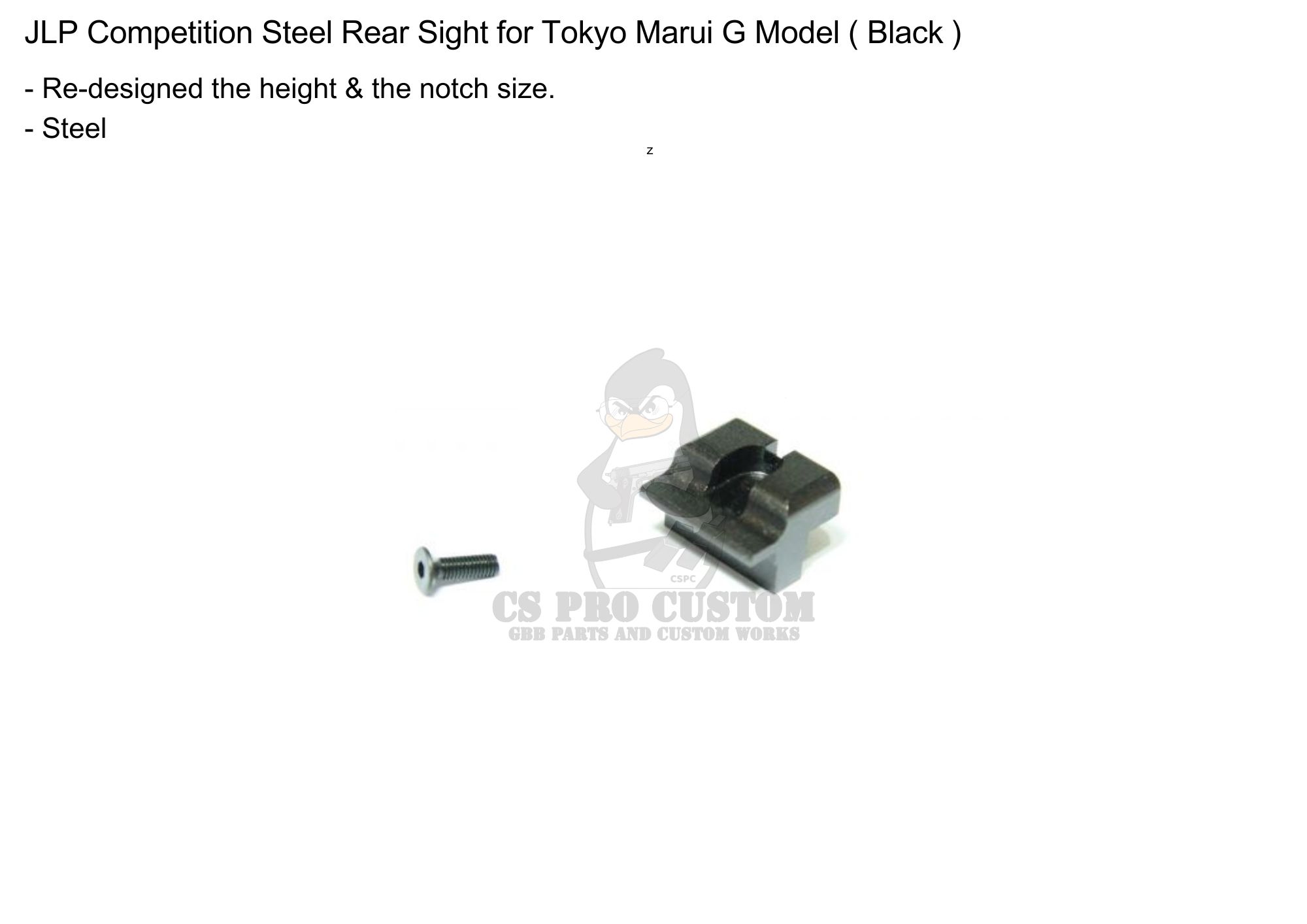 JLP Competition Steel Rear Sight For Tokyo Marui G Model (Black)