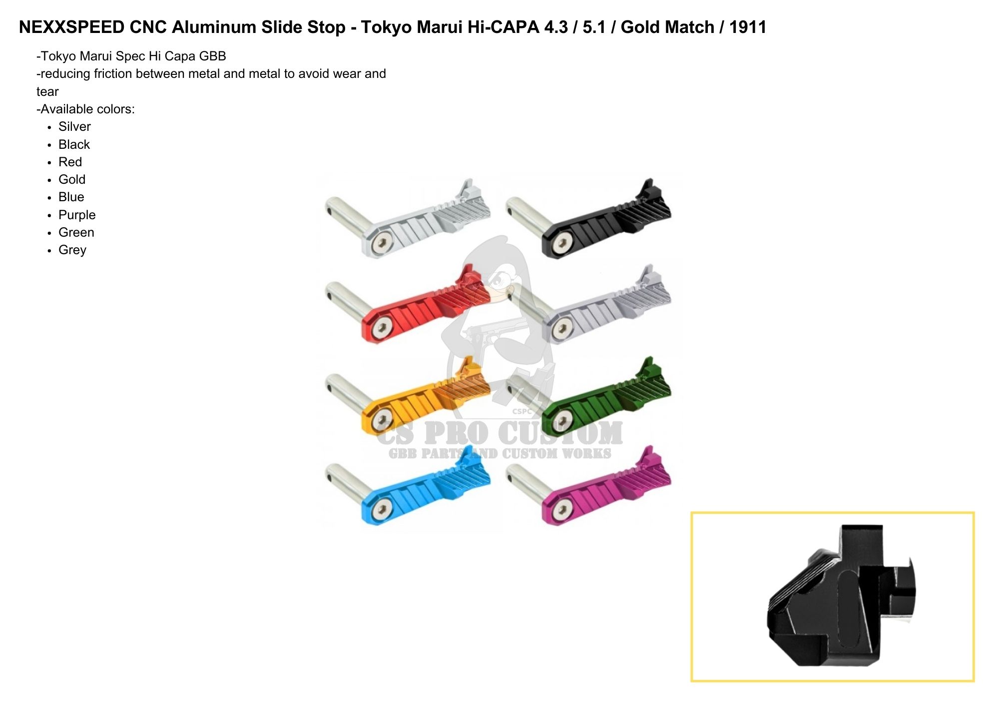 Nexxspeed CNC Aluminum Slide Stop for Hi-capa