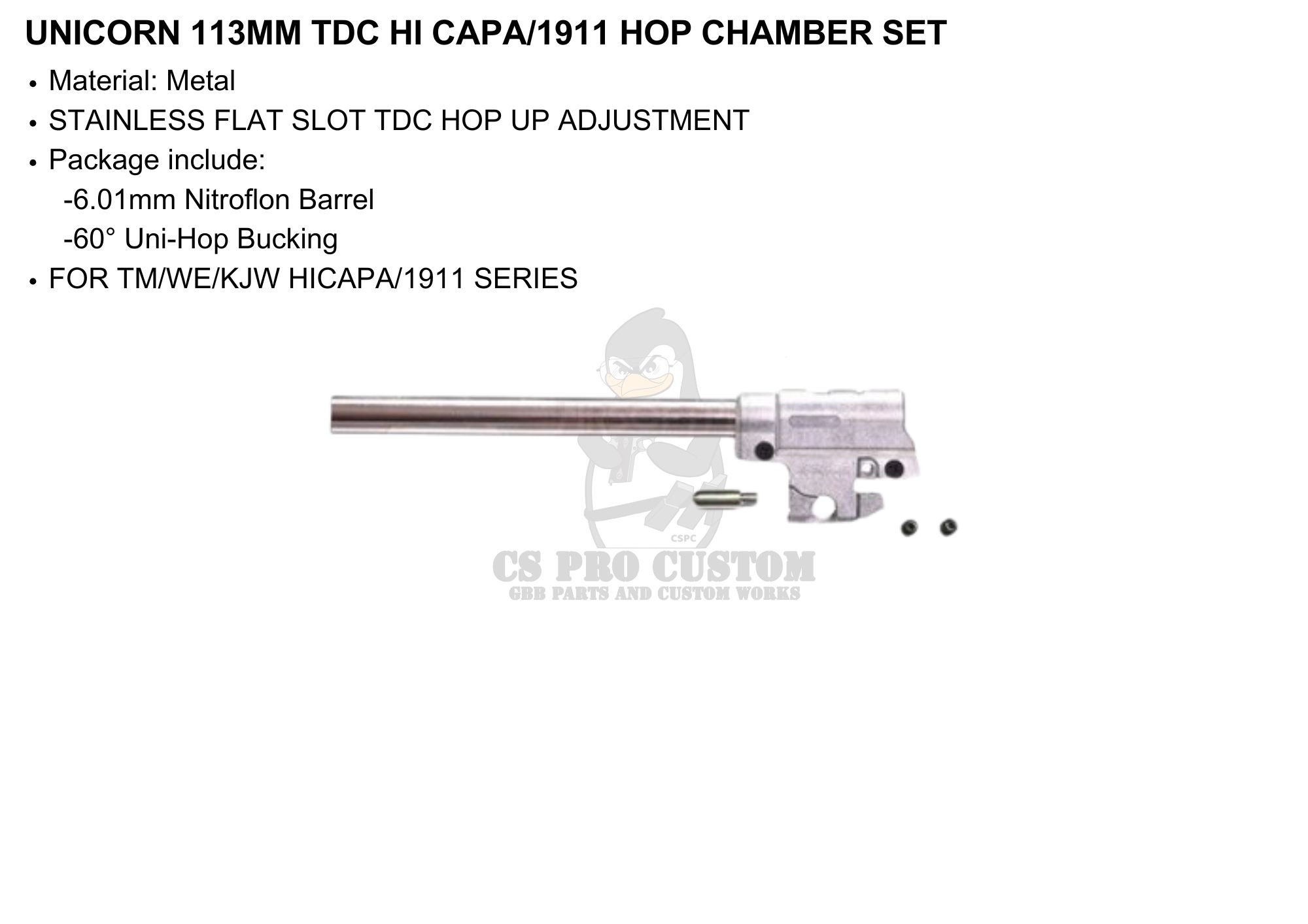 Unicorn 113mm TDC Hi Capa/1911 Hop Chamber Set